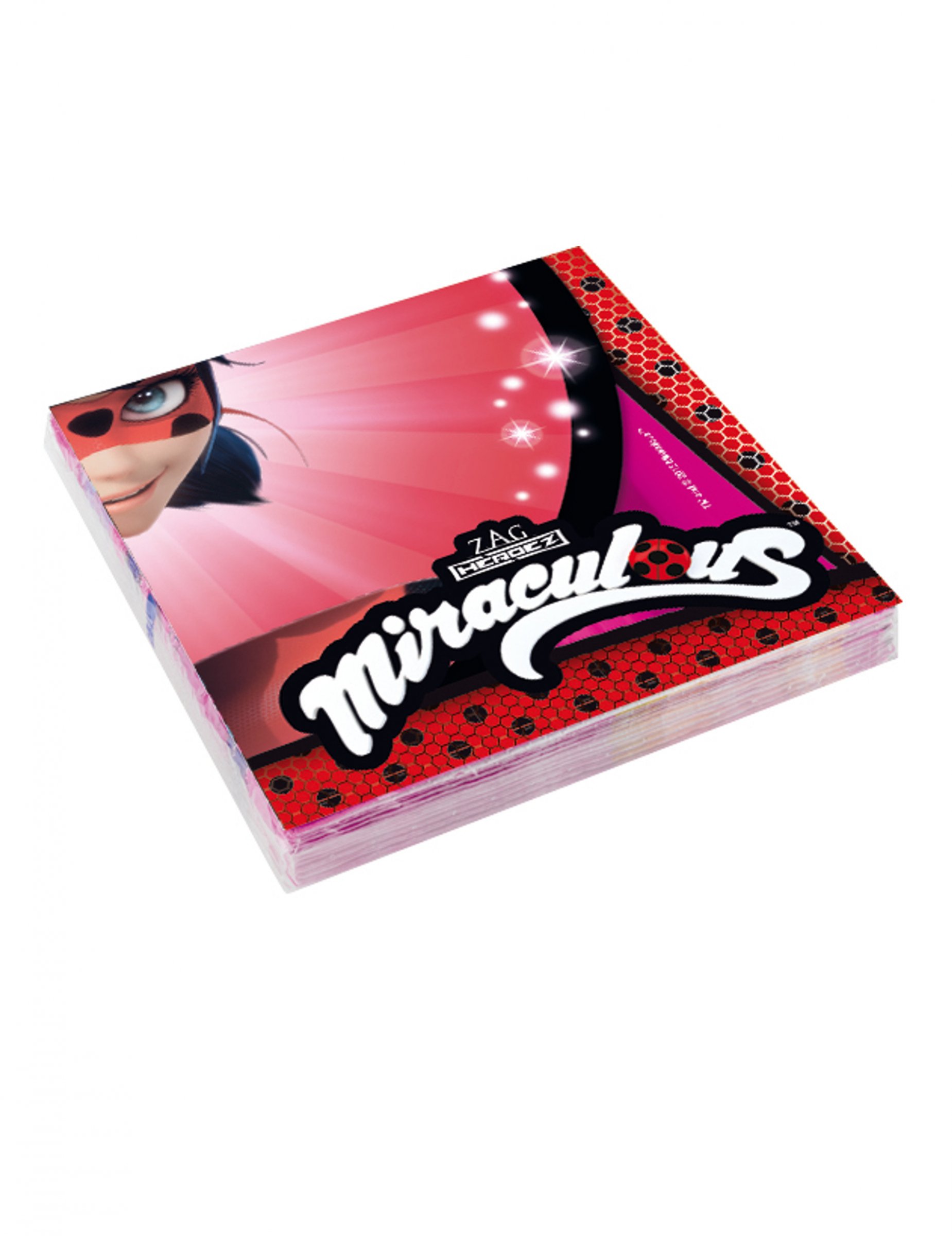 20 serviettes en papier Ladybug Miraculous 33 x 33 cm