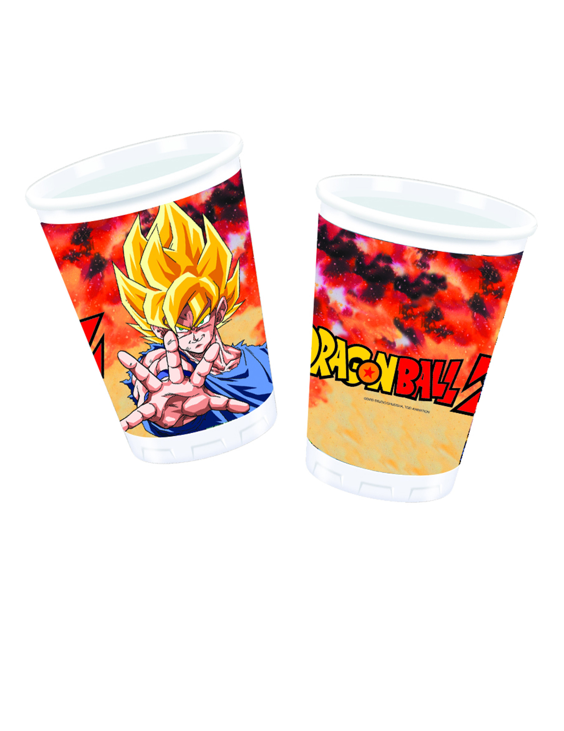 8 Gobelets en plastique Dragon Ball Z 200 ml