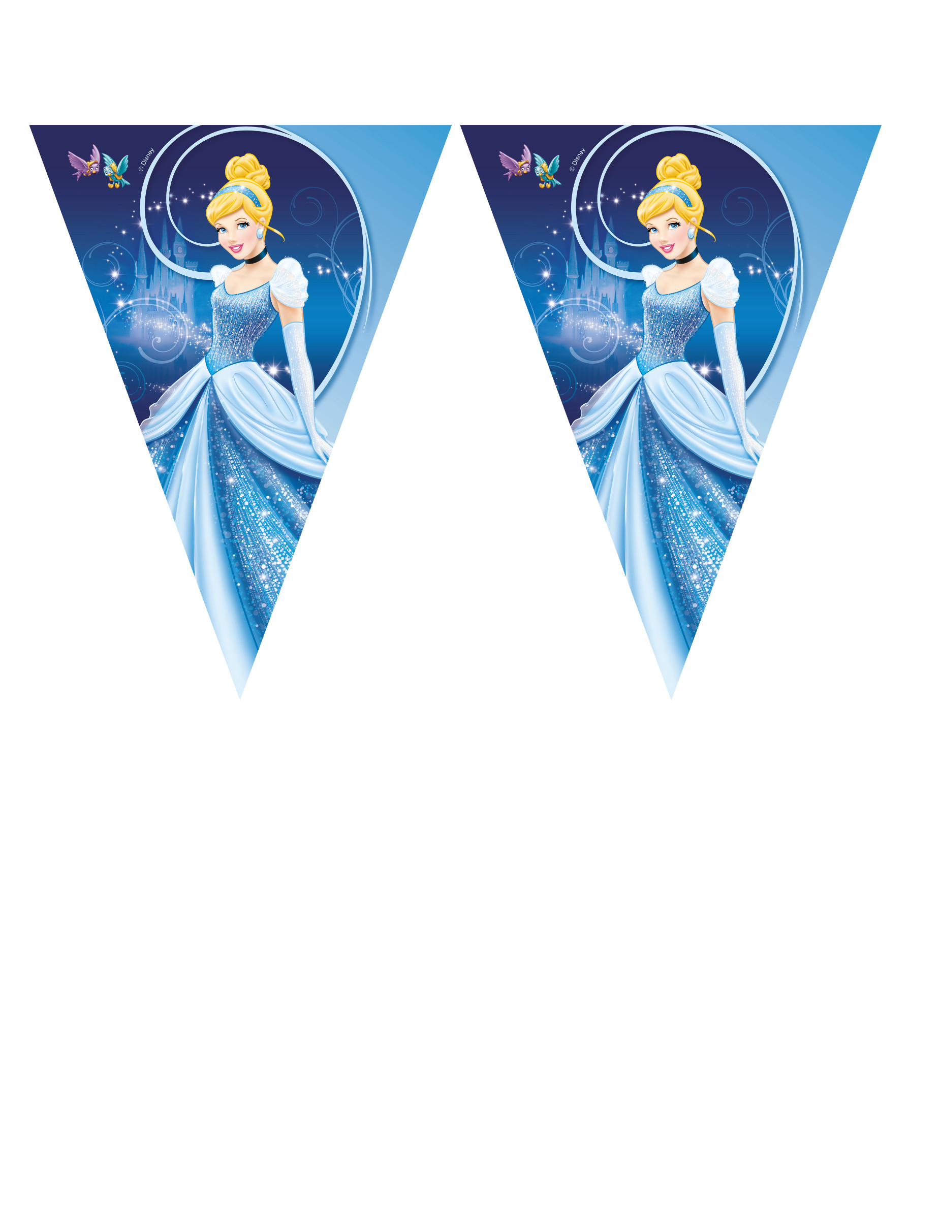 Guirlande fanions en plastique Cendrillon 3,6 m