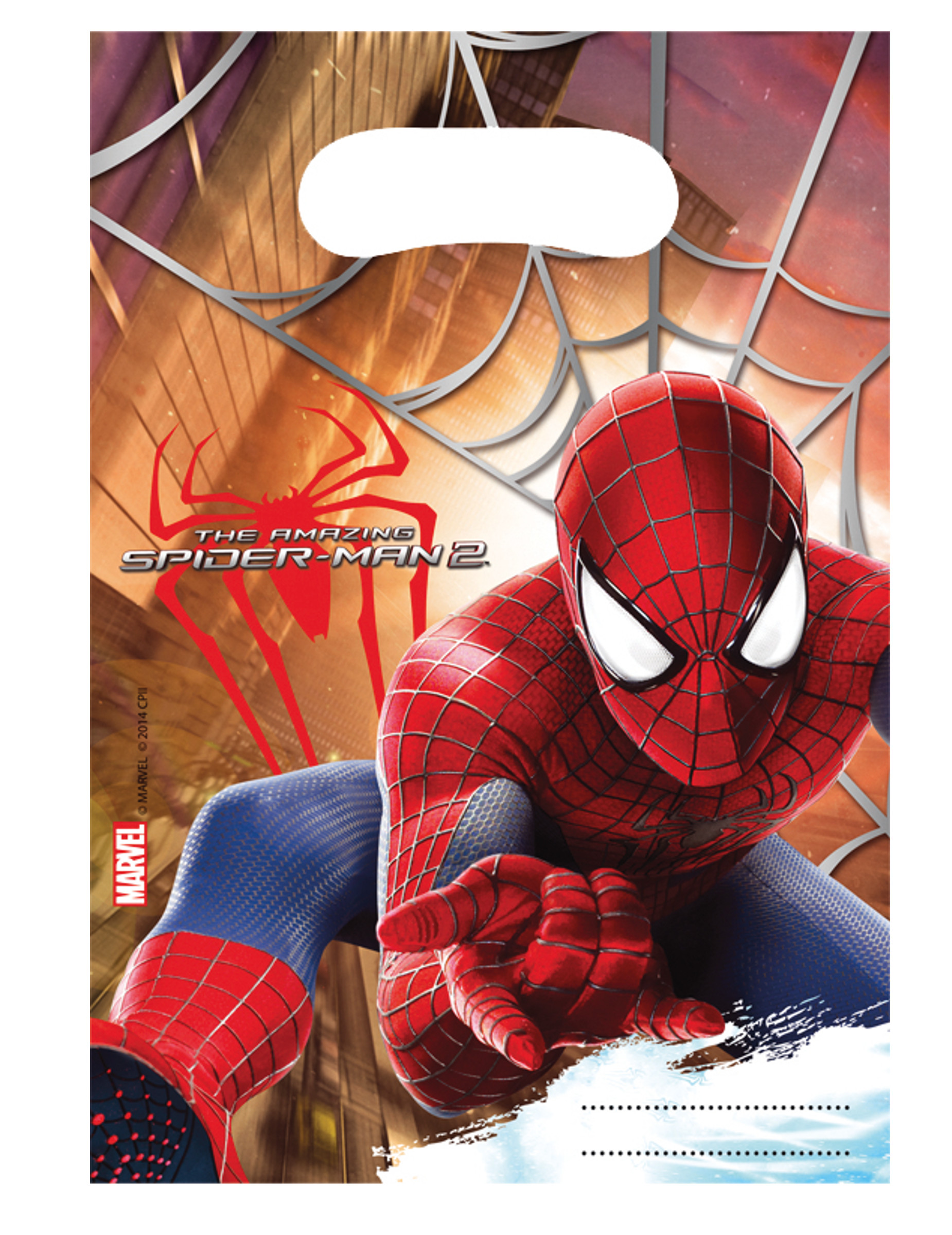 6 Sacs de fête The Amazing Spiderman 17 X 23 cm