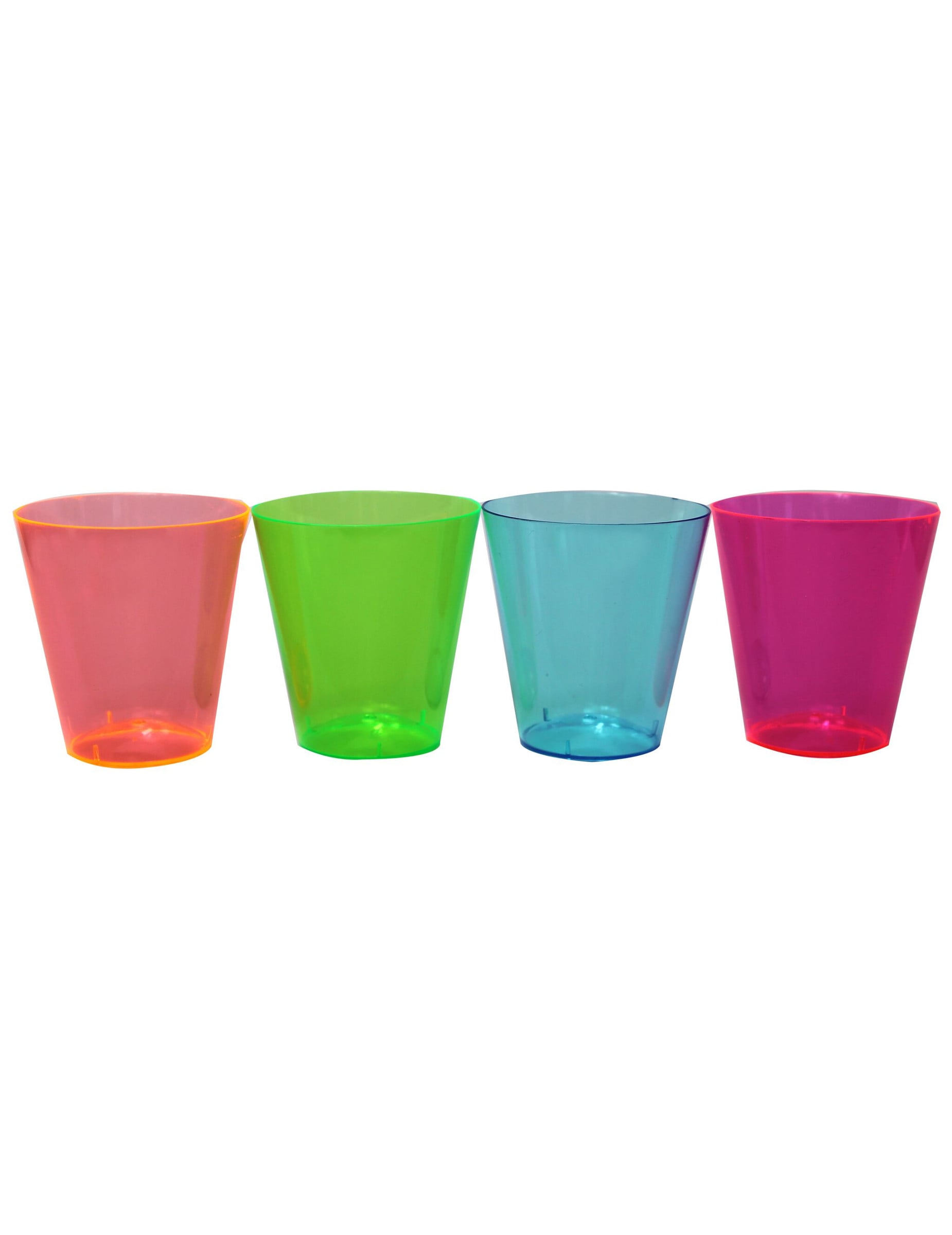 50 Verres à shot en plastique neon multicolores 30 ml