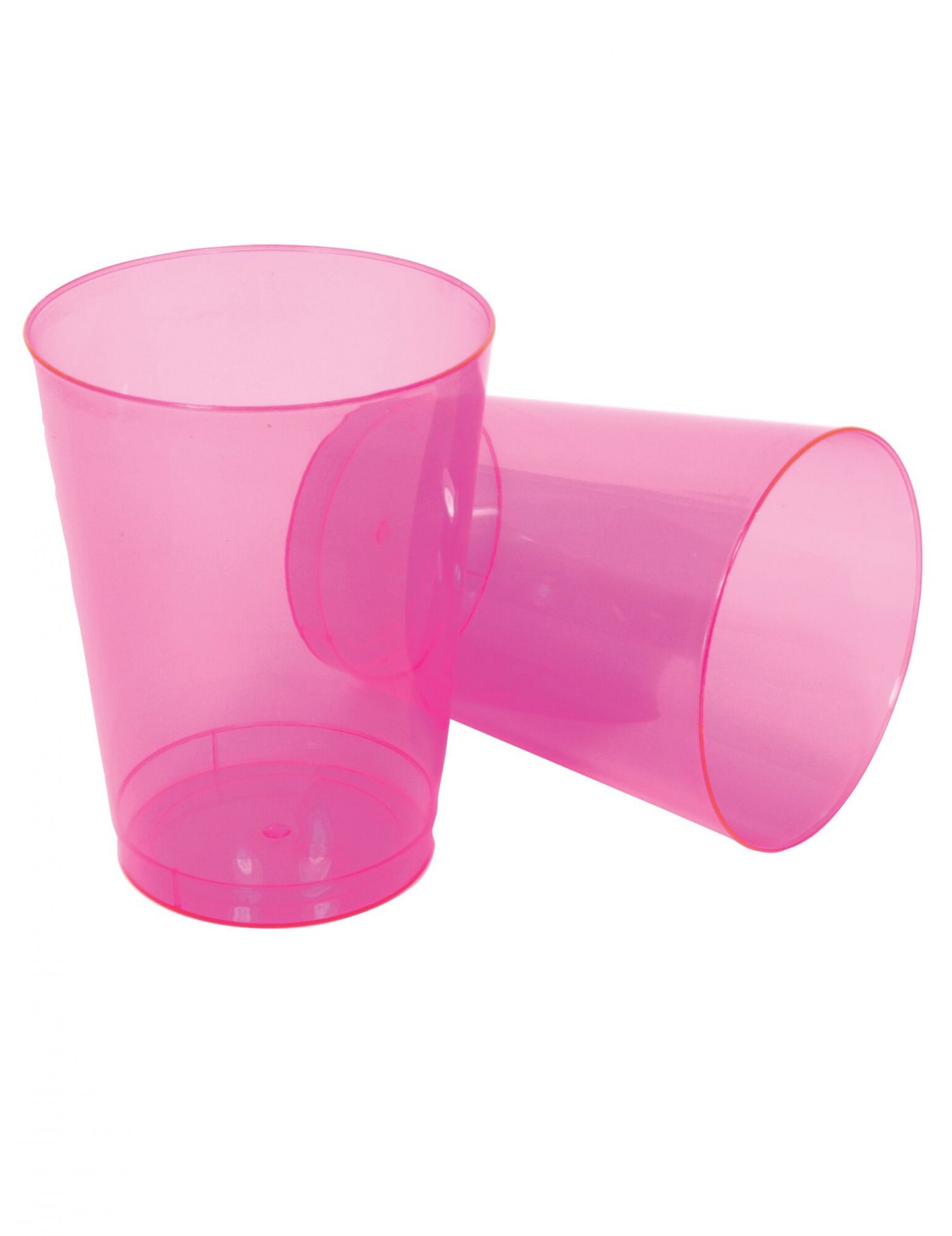 25 Verres demi-pinte en plastique rose neon 296 ml