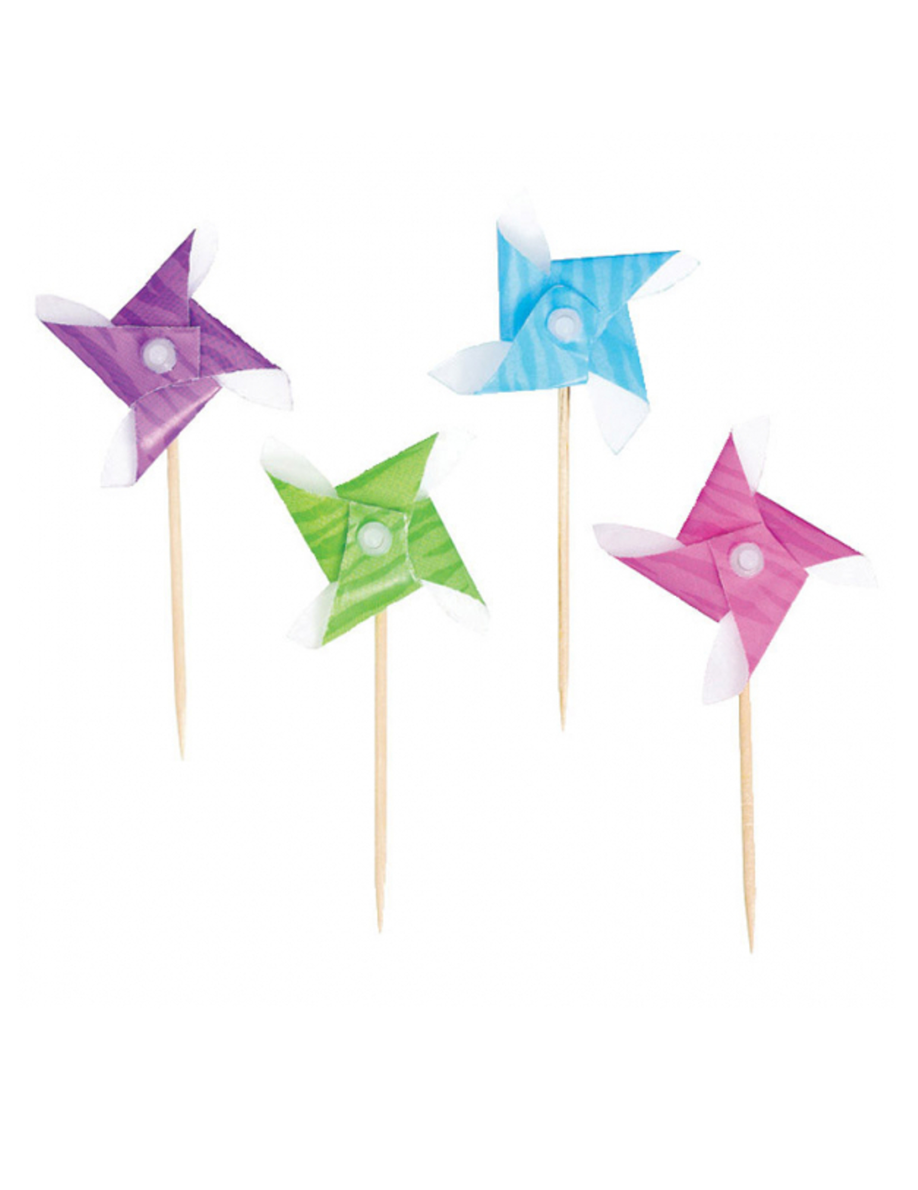 50 Piques moulins à vent multicolores 8,5cm