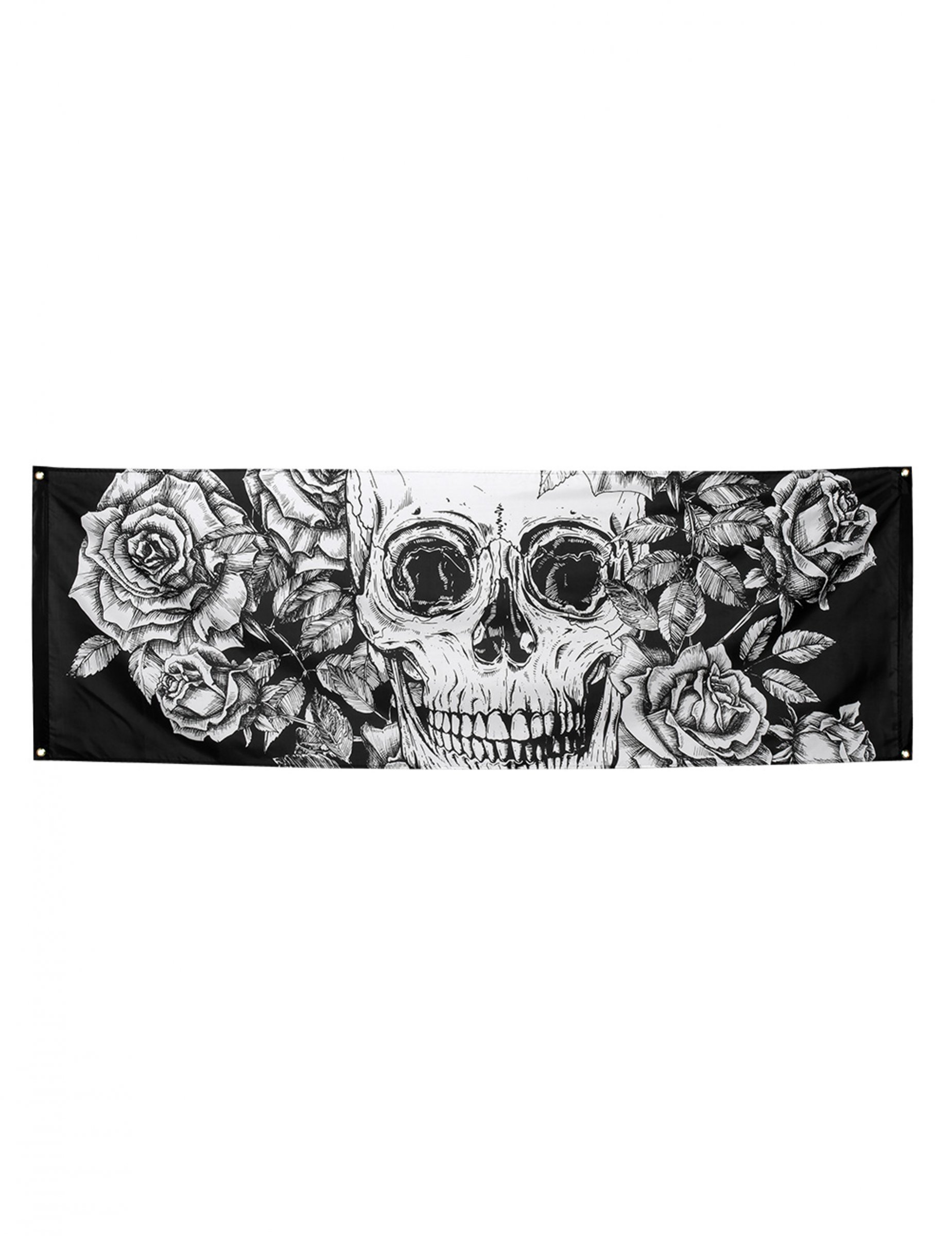 Décoration murale squelette fleuri 74 x 220 cm