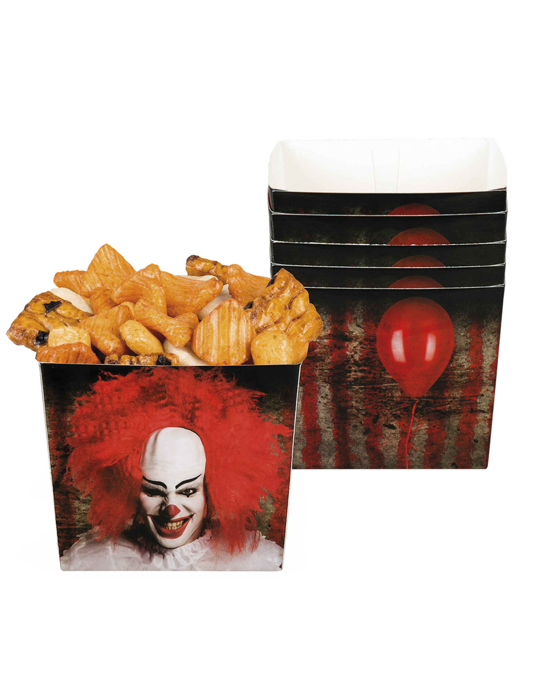 6 Bols en carton Clown terrifiant 40 cl