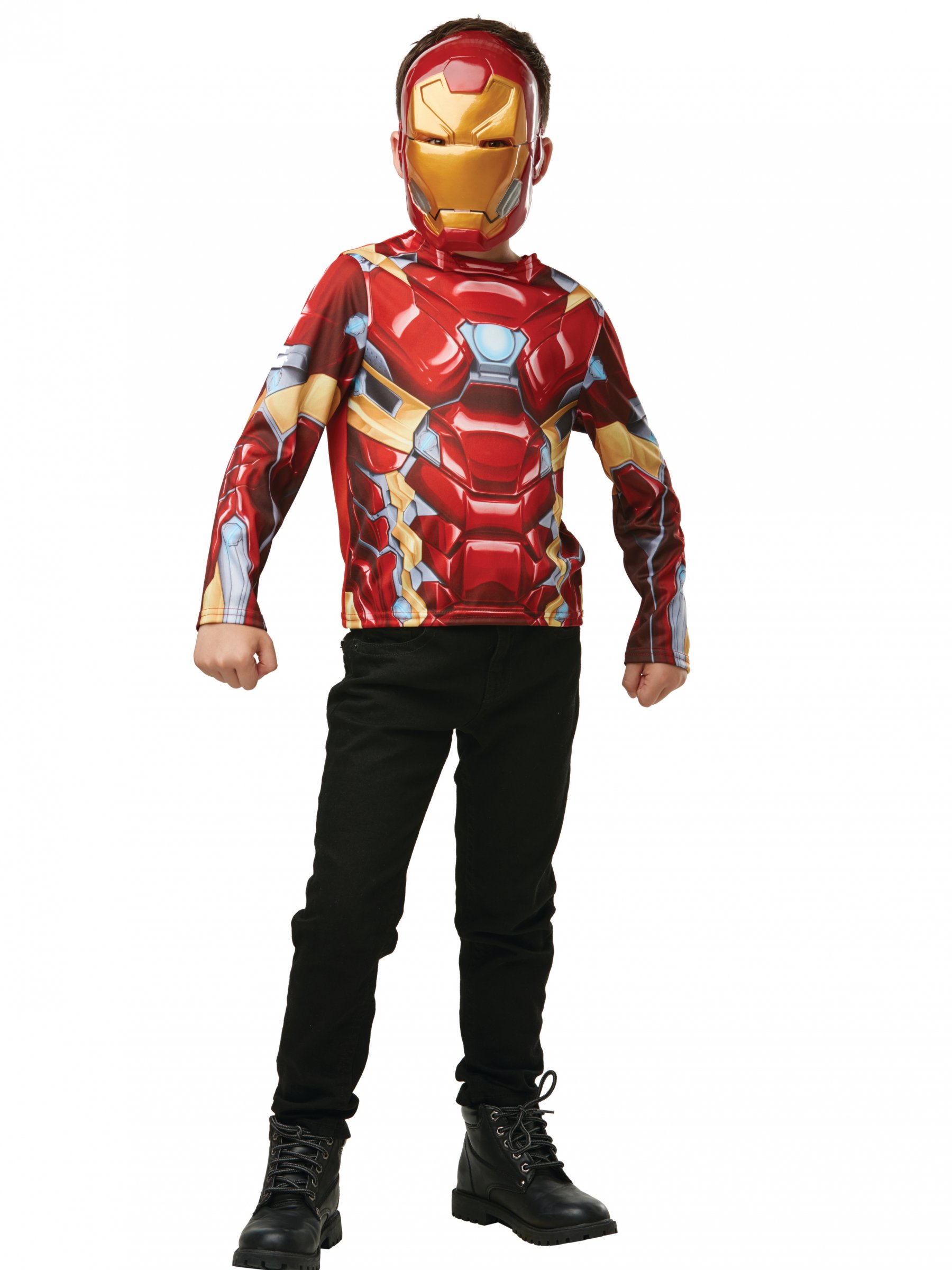 T-shirt avec masque Iron Man enfant