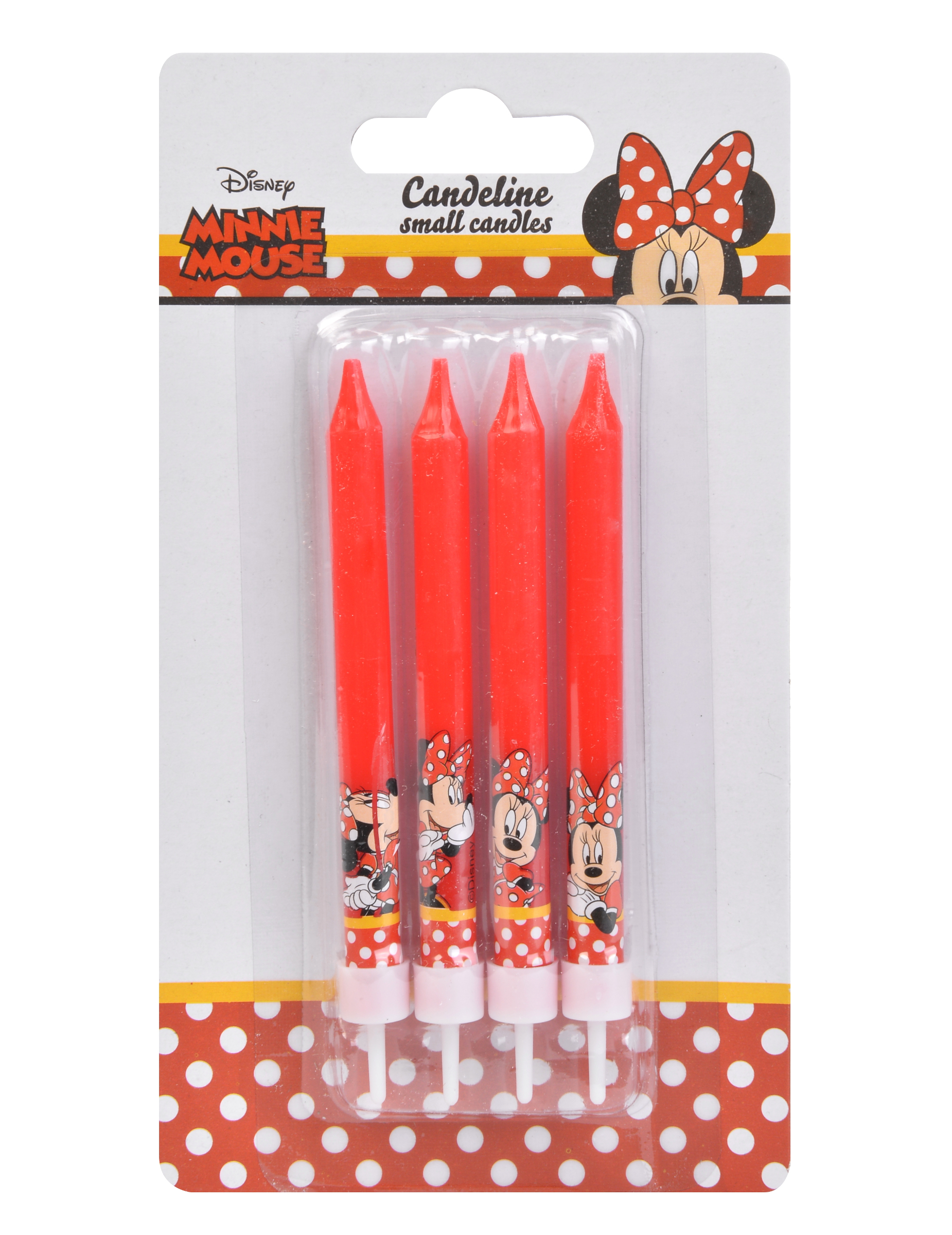 4 Bougies d'anniversaire Minnie 9 cm