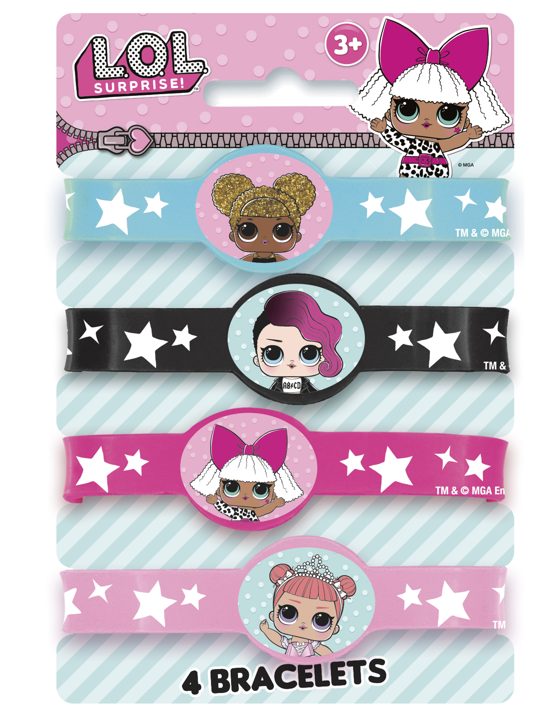 4 Bracelets élastiques LOL Surprise
