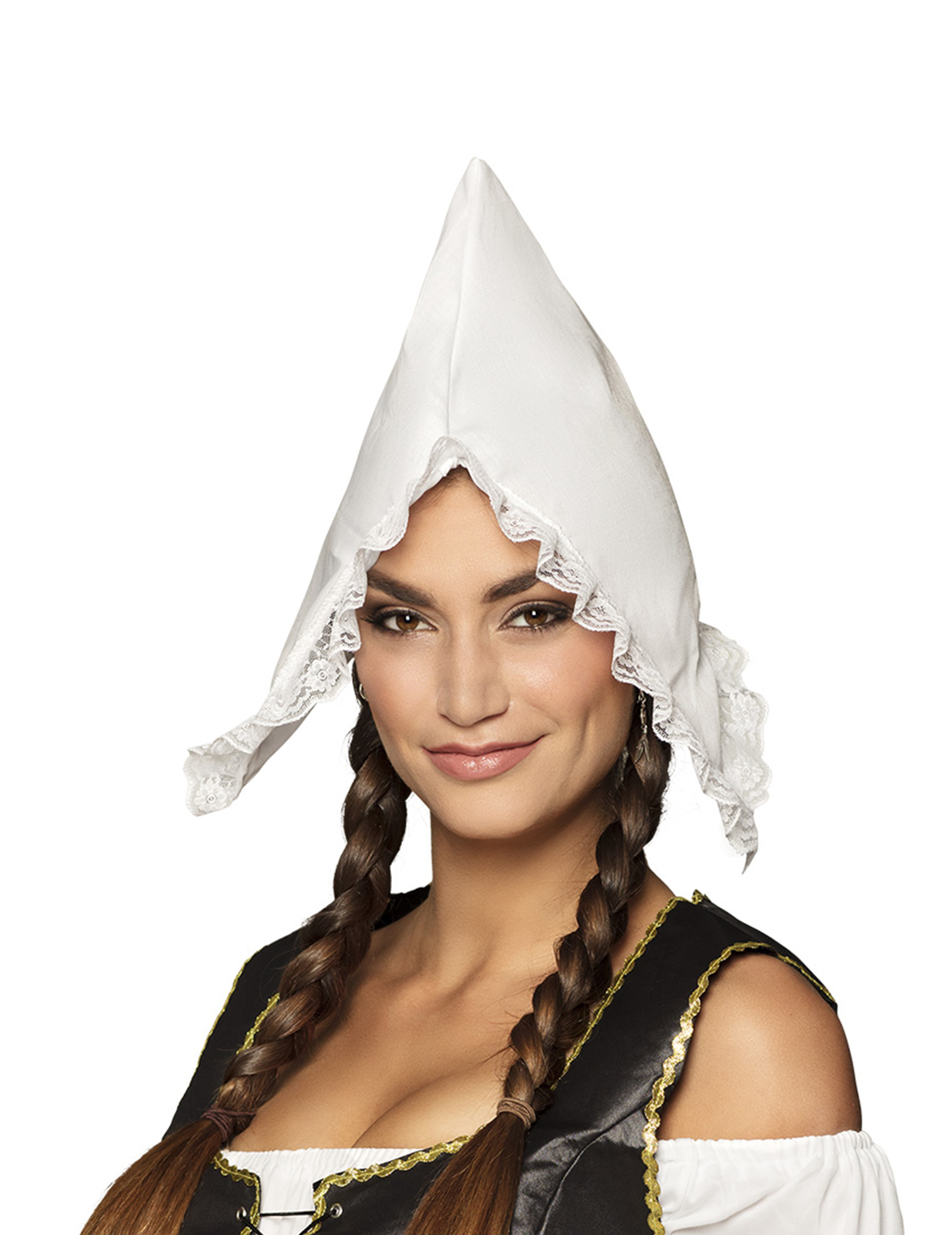 Bonnet à pointe blanche femme