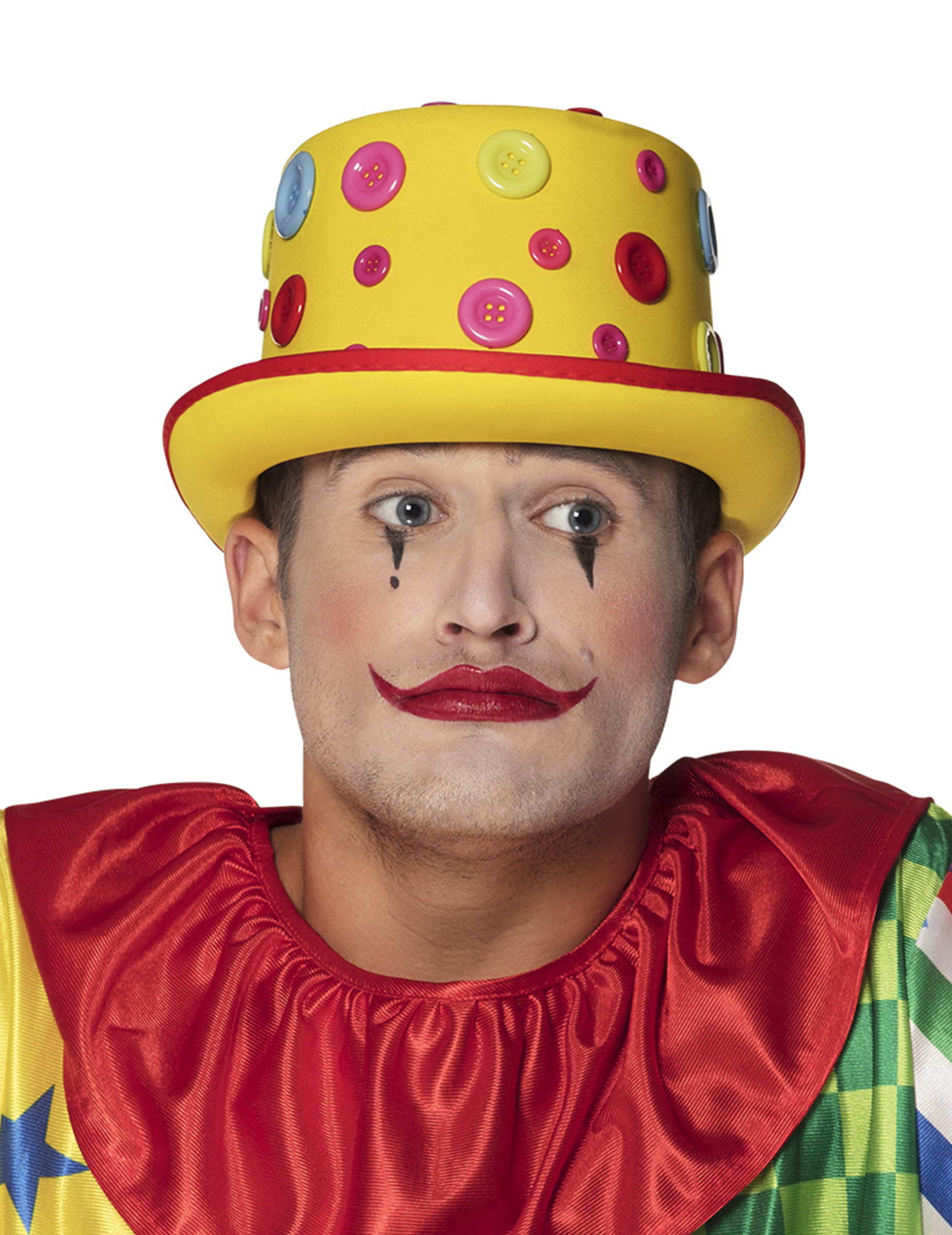 Chapeau clown à boutons adulte