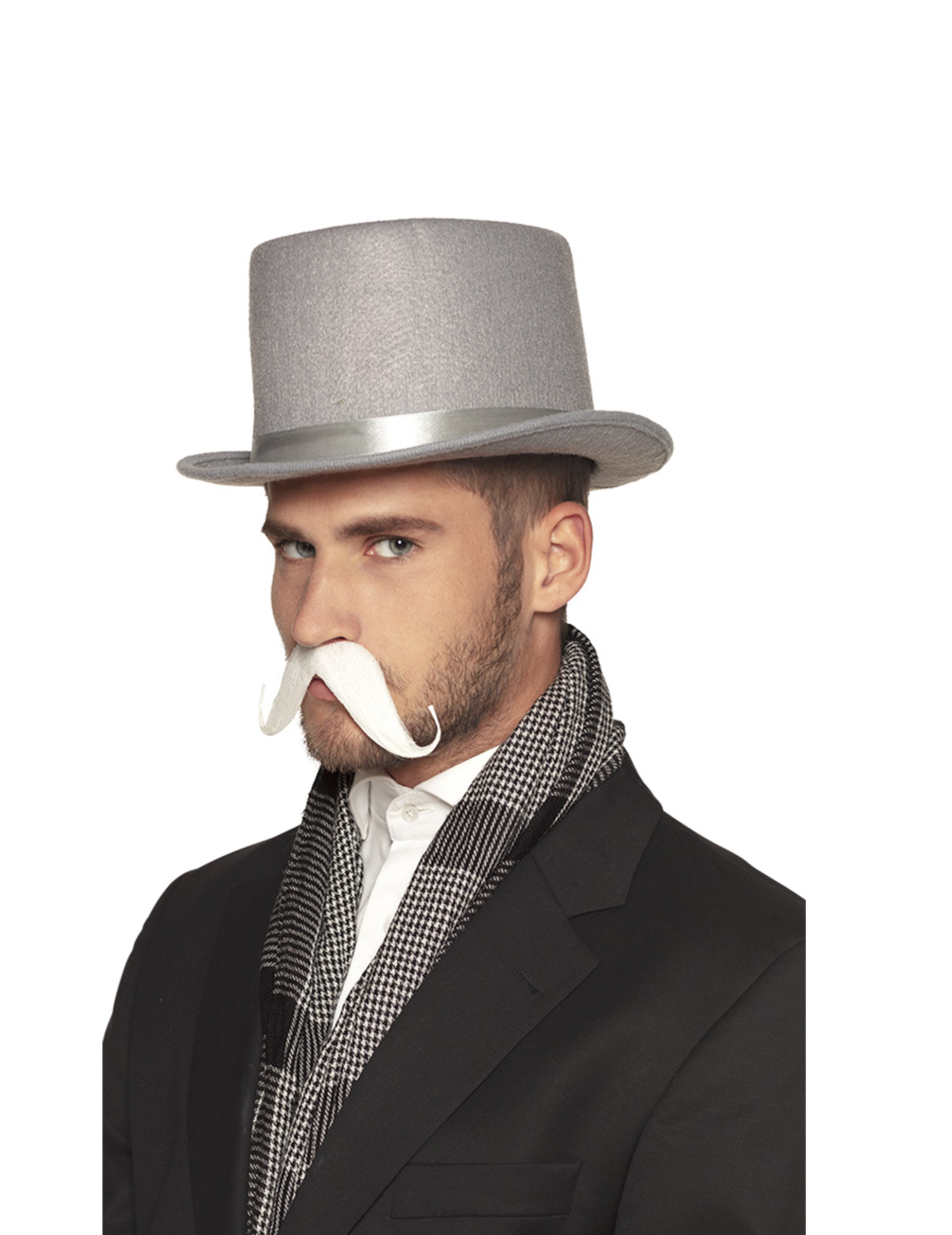Moustache adhésive blanche adulte