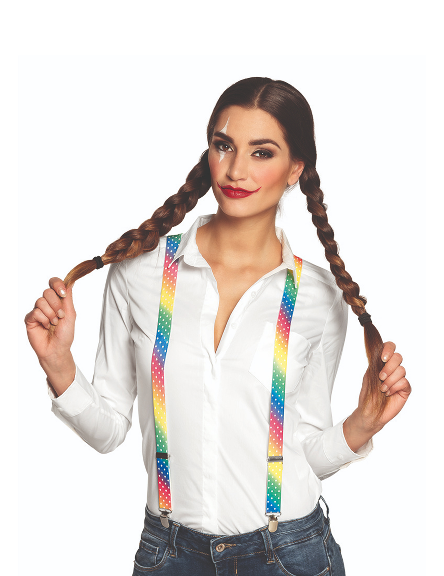 Bretelles clown multicolores adulte