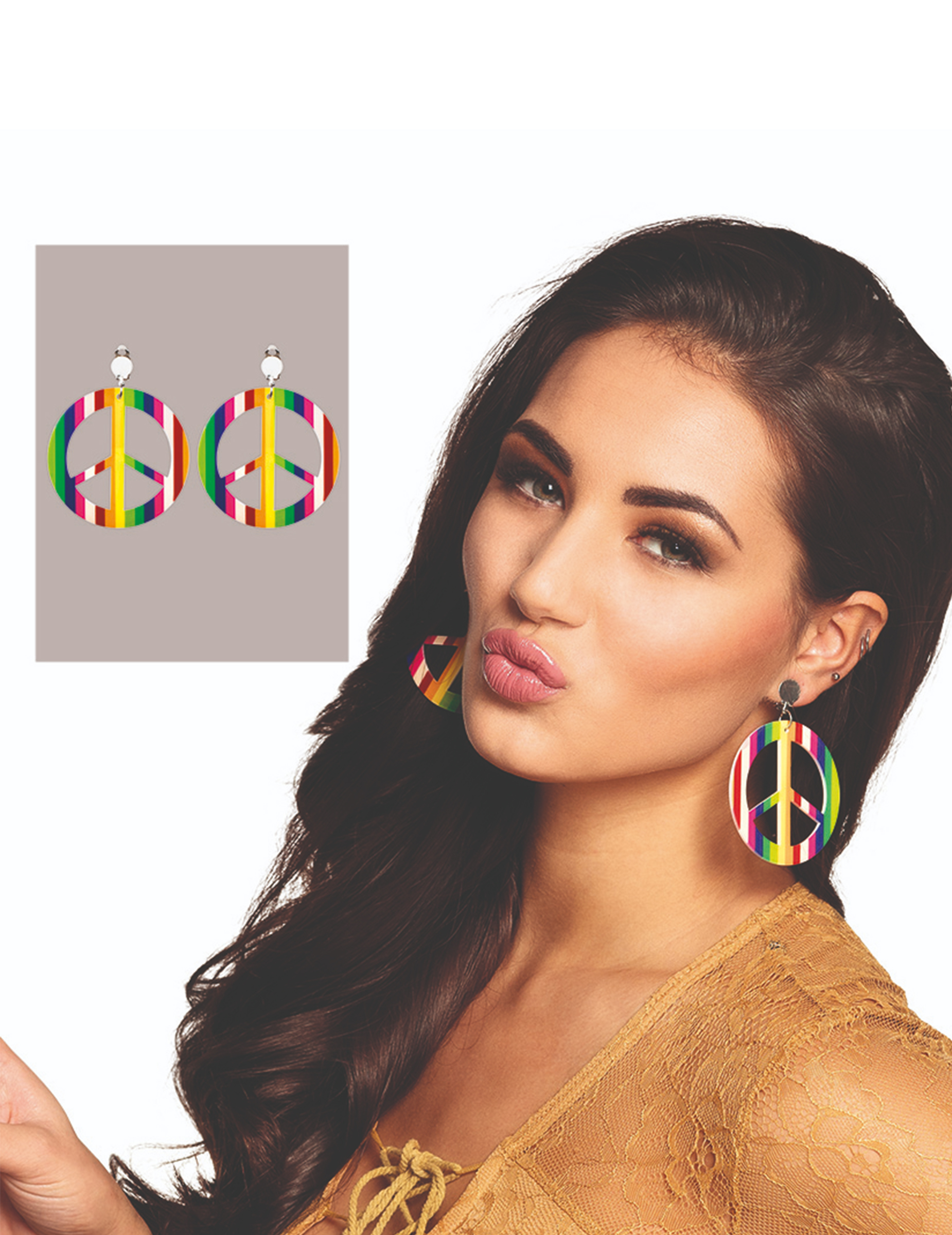 Boucles d'oreille hippie adulte