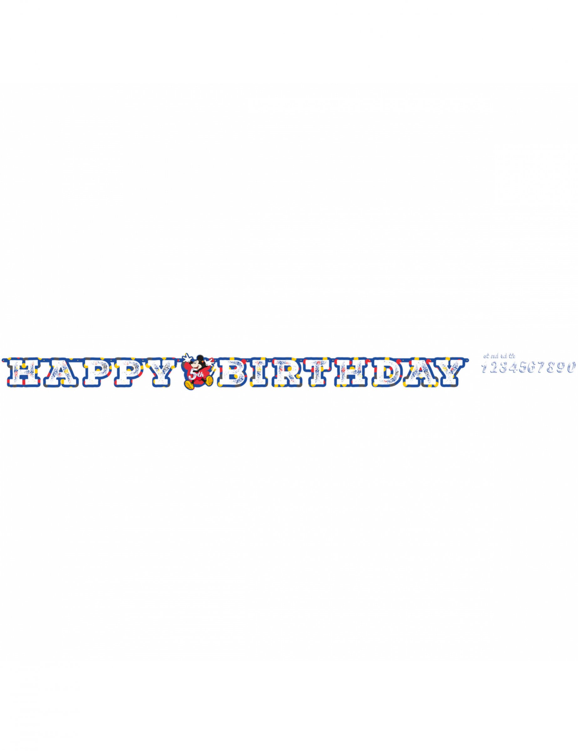 Guirlande anniversaire personnalisable Mickey Mouse 1,8 m