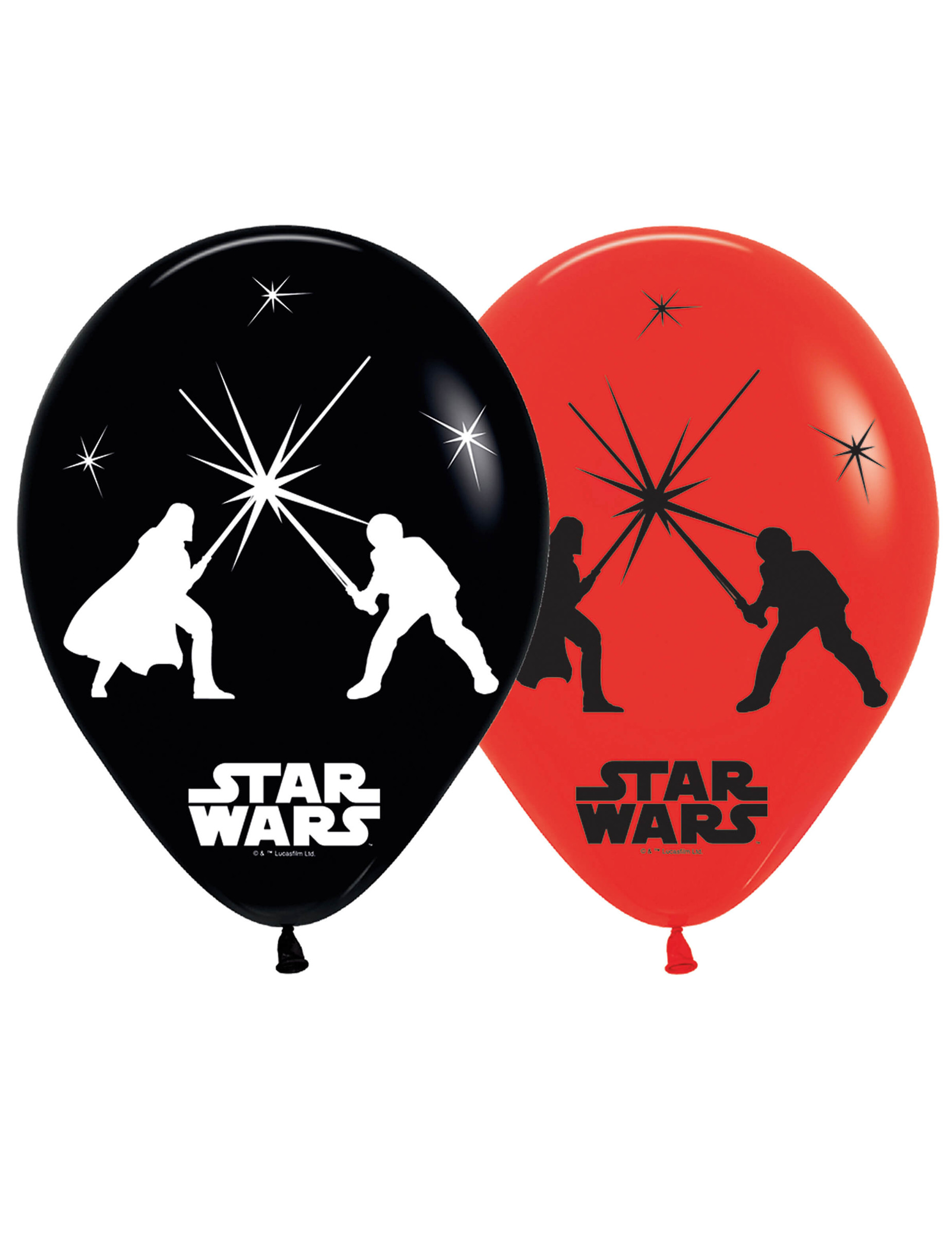 5 Ballons en latex LED Star Wars 28 cm