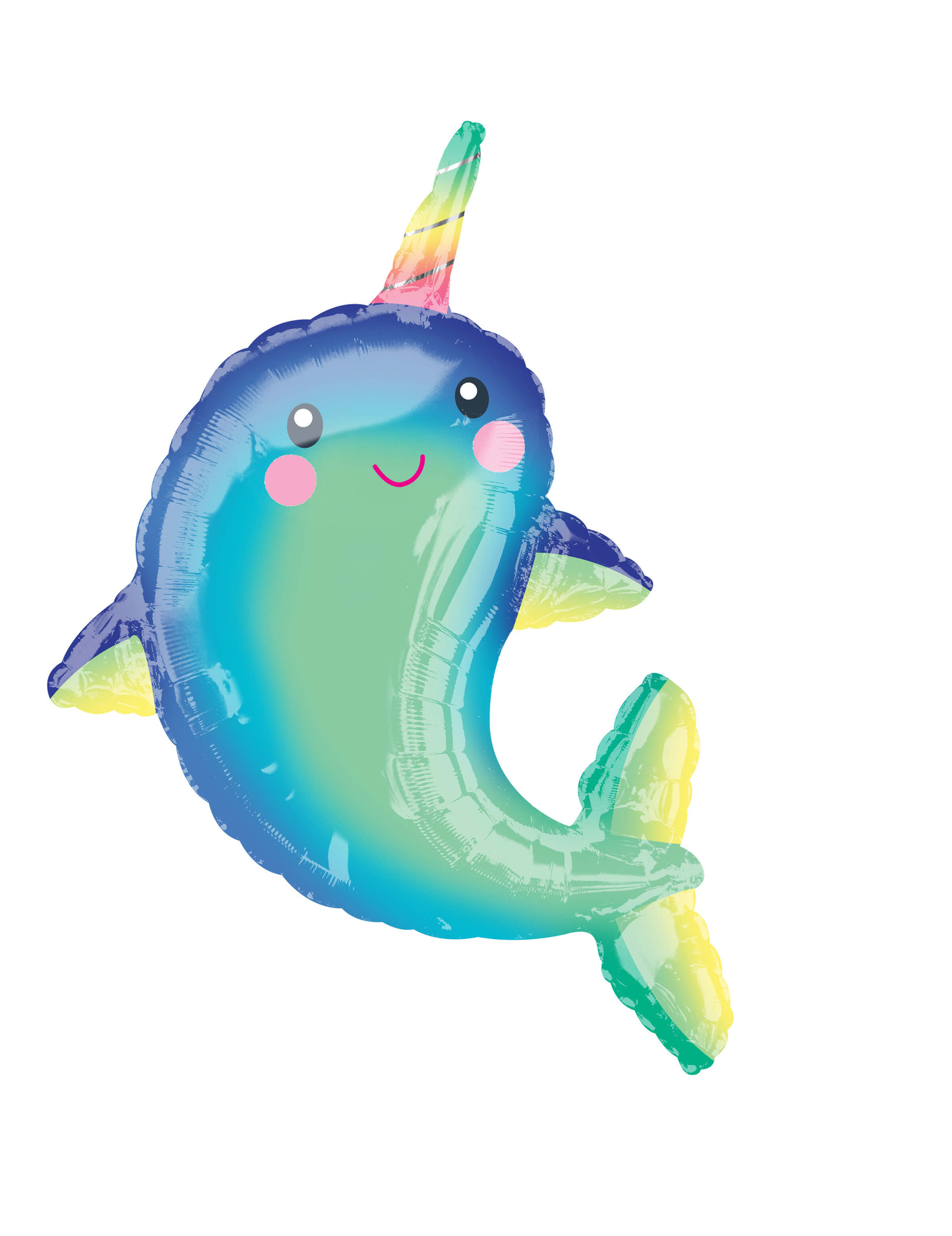Ballon aluminium Licorne des mers 73 x 99 cm