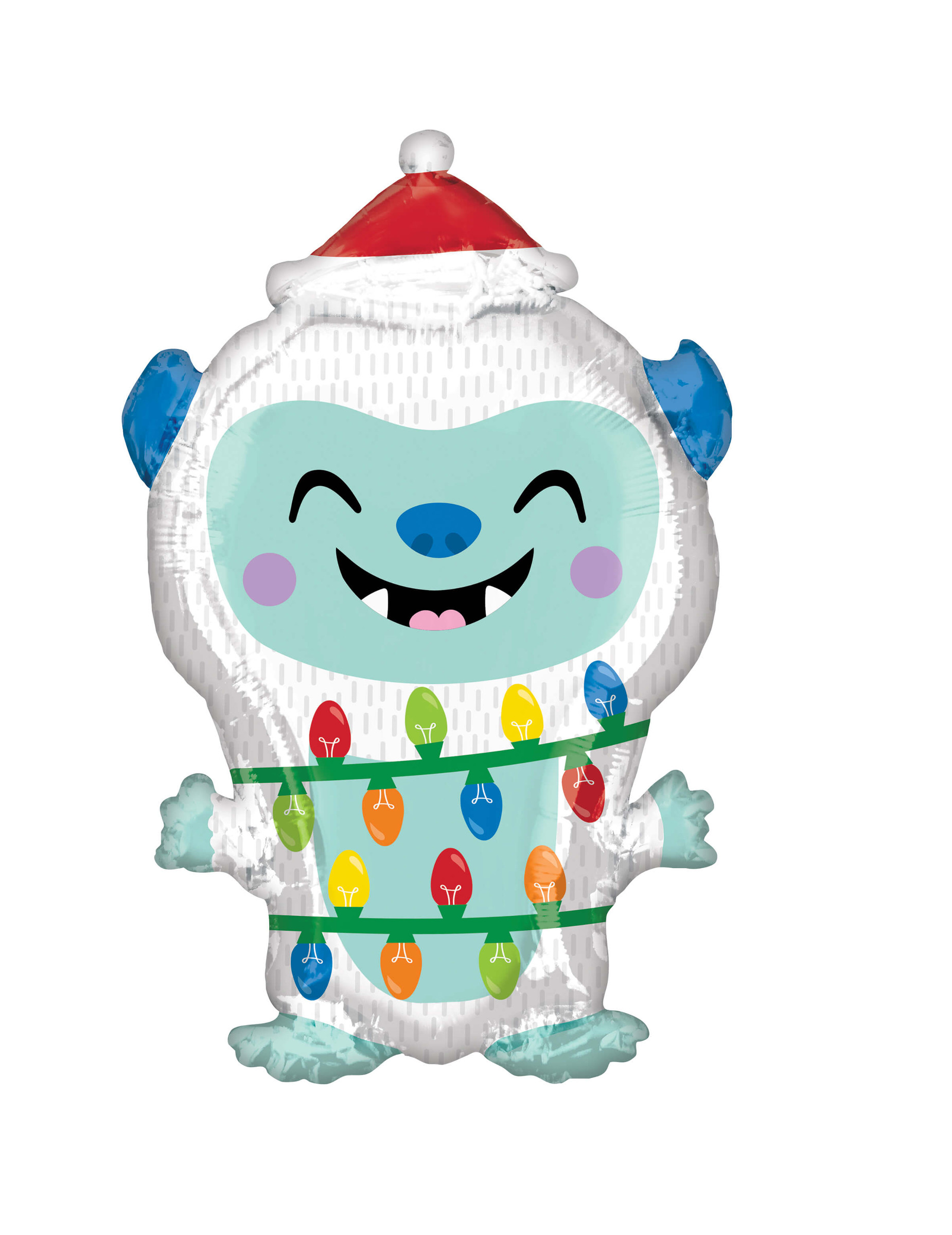 Ballon aluminium Yeti de Noël 27 x 50 cm