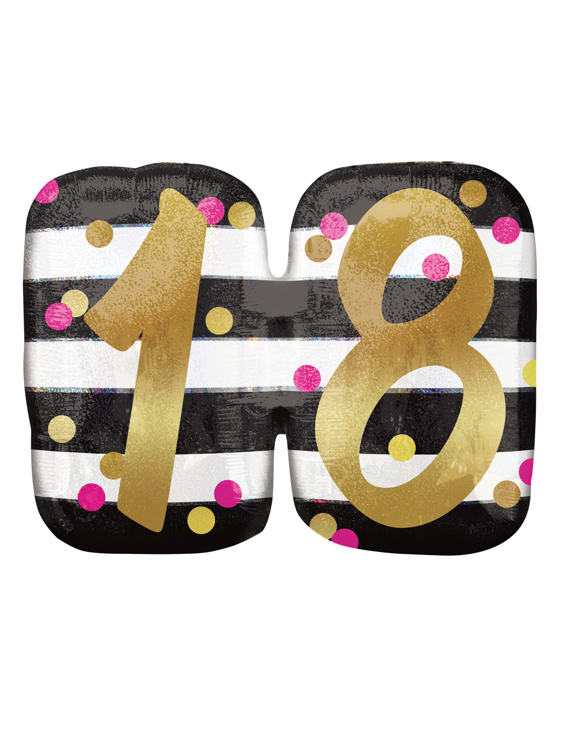 Ballon aluminium en forme de 18 holographique 63 x 50 cm