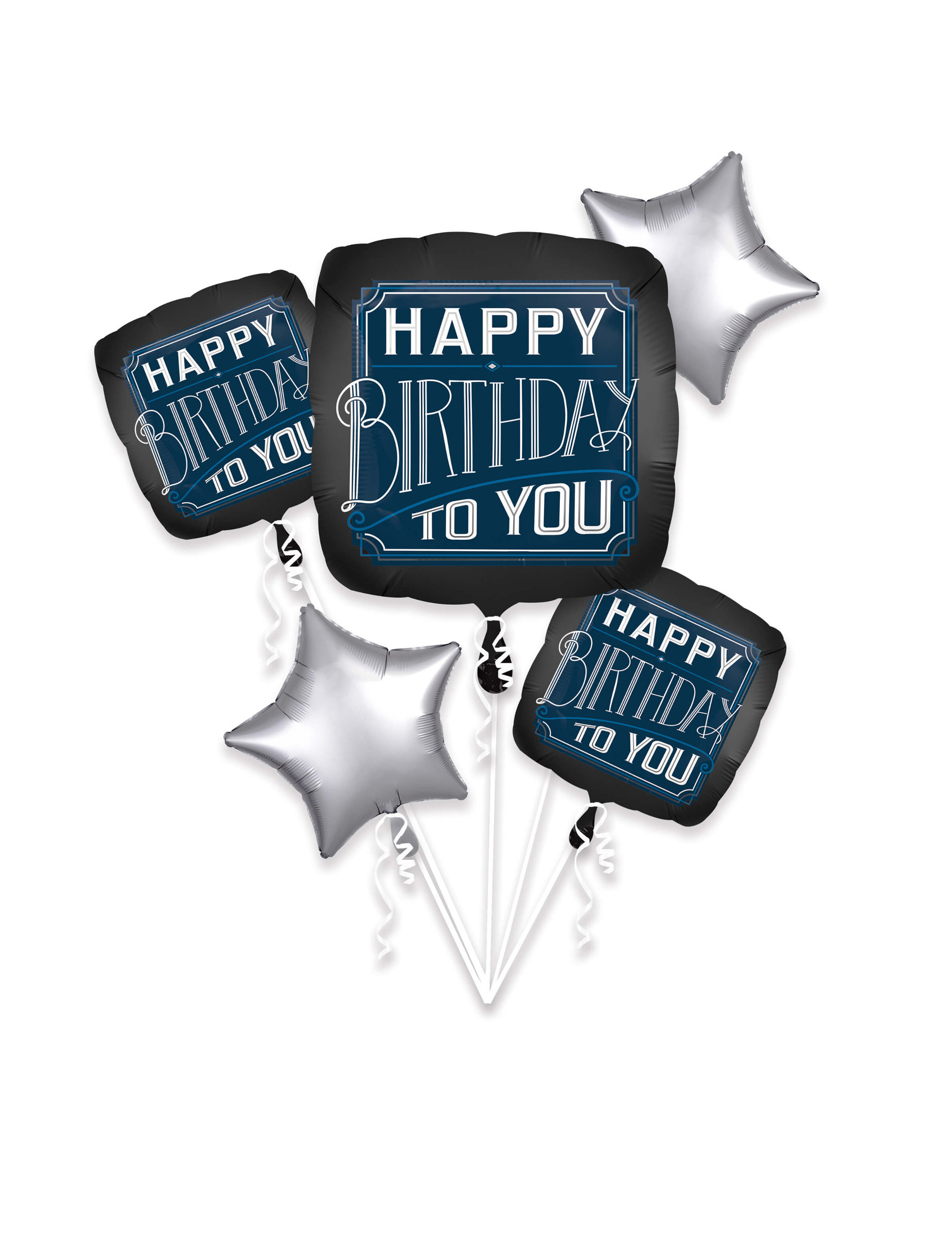 Bouquet ballons aluminium Happy Birthday to you