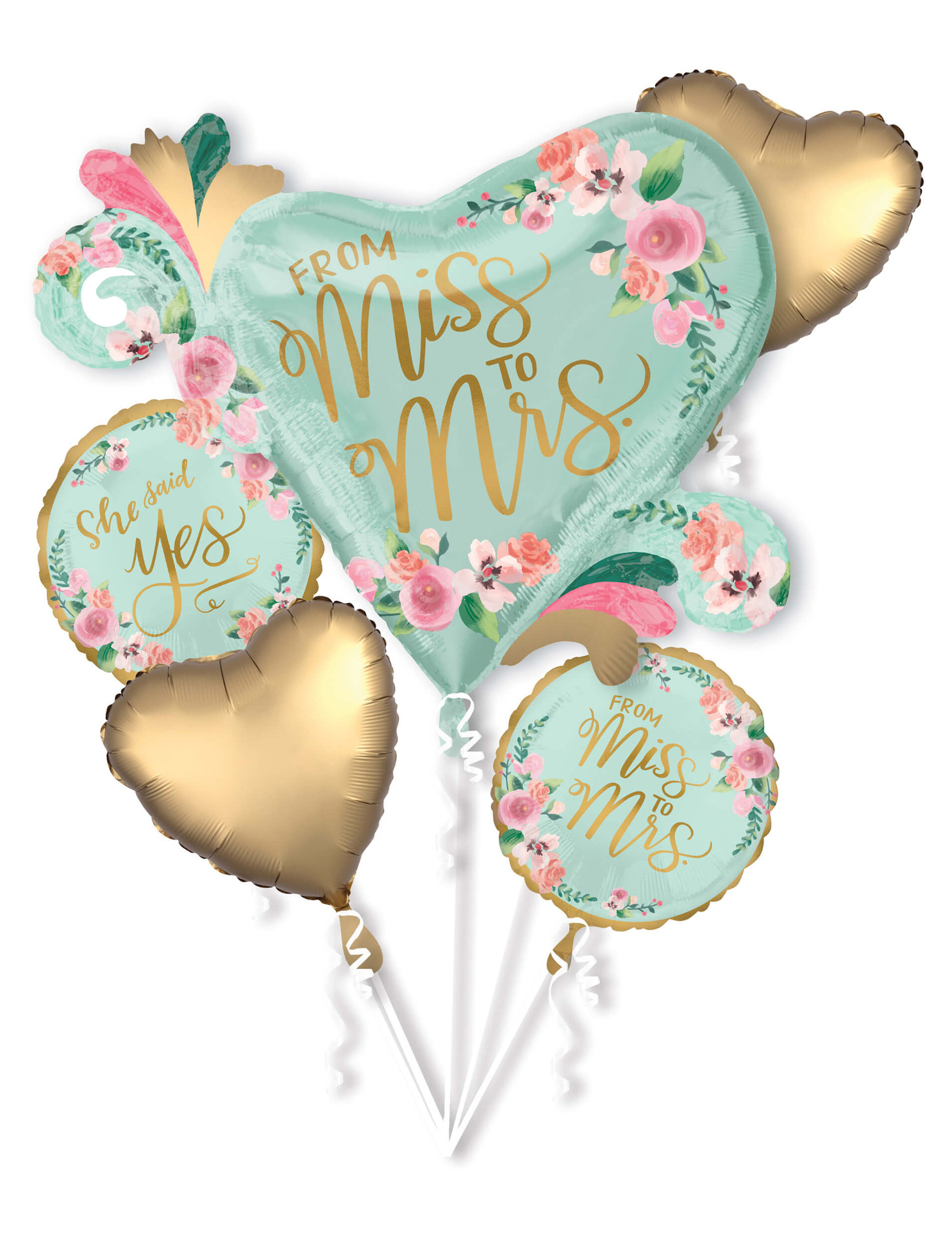 Bouquet ballons aluminium Miss to Mrs