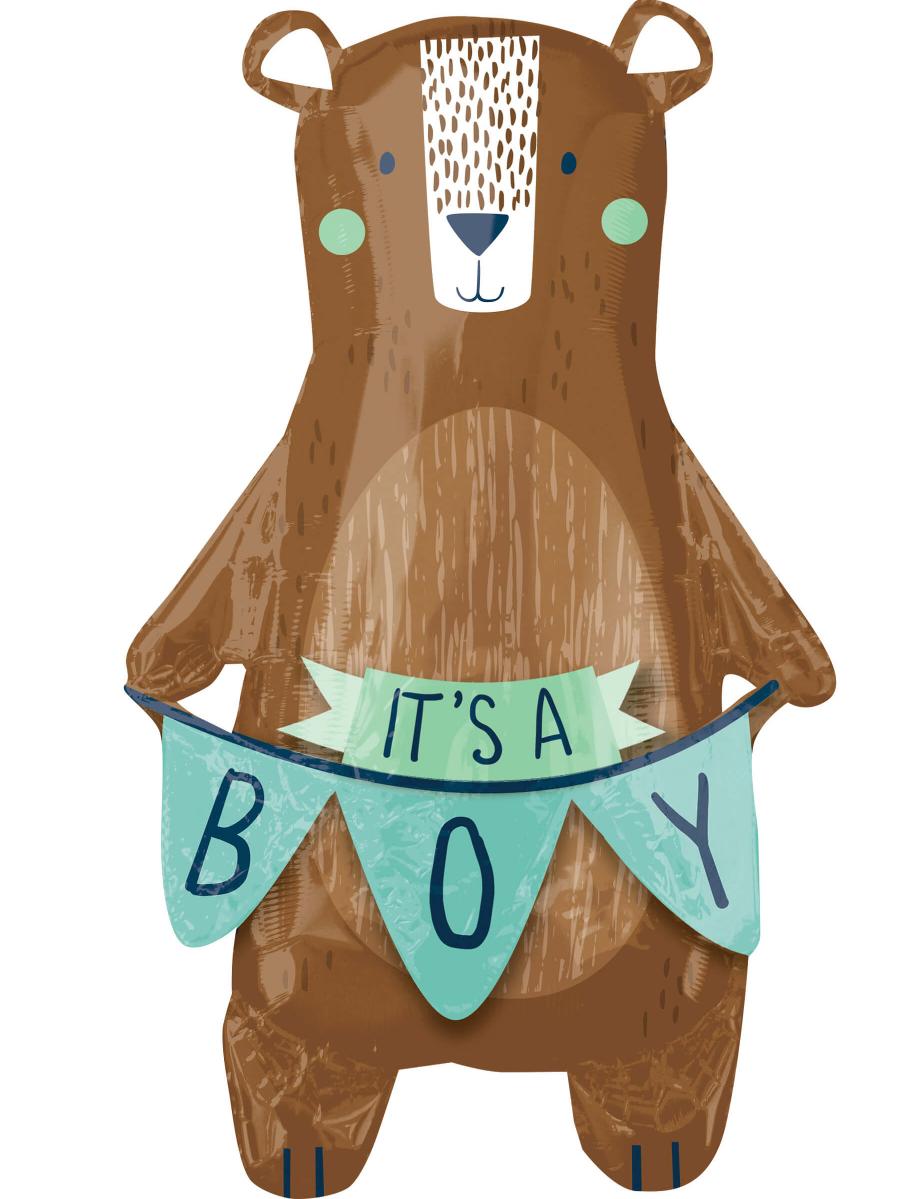 Ballon aluminium Ours brun It's a Boy 50 x 86 cm