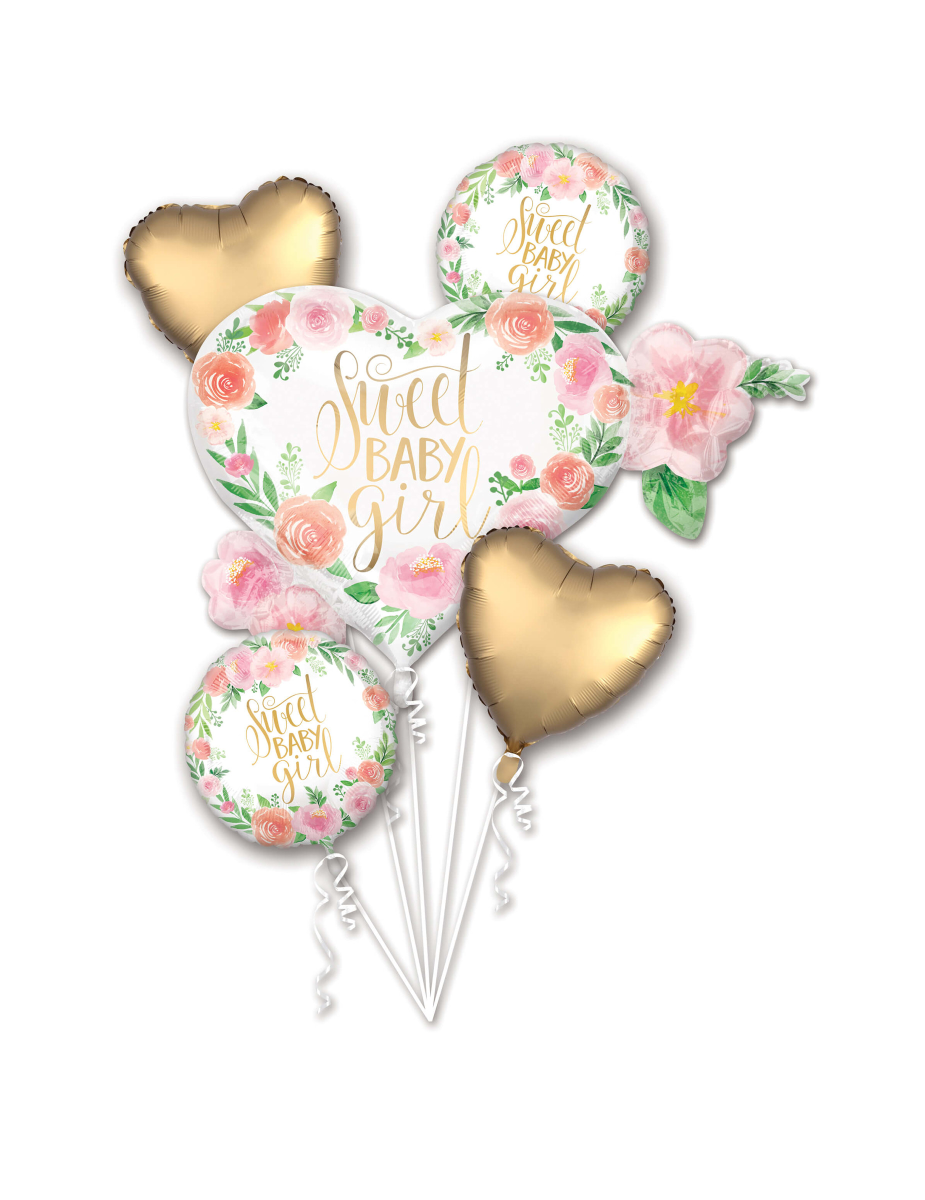 Bouquet ballons aluminium Sweet Baby Girl