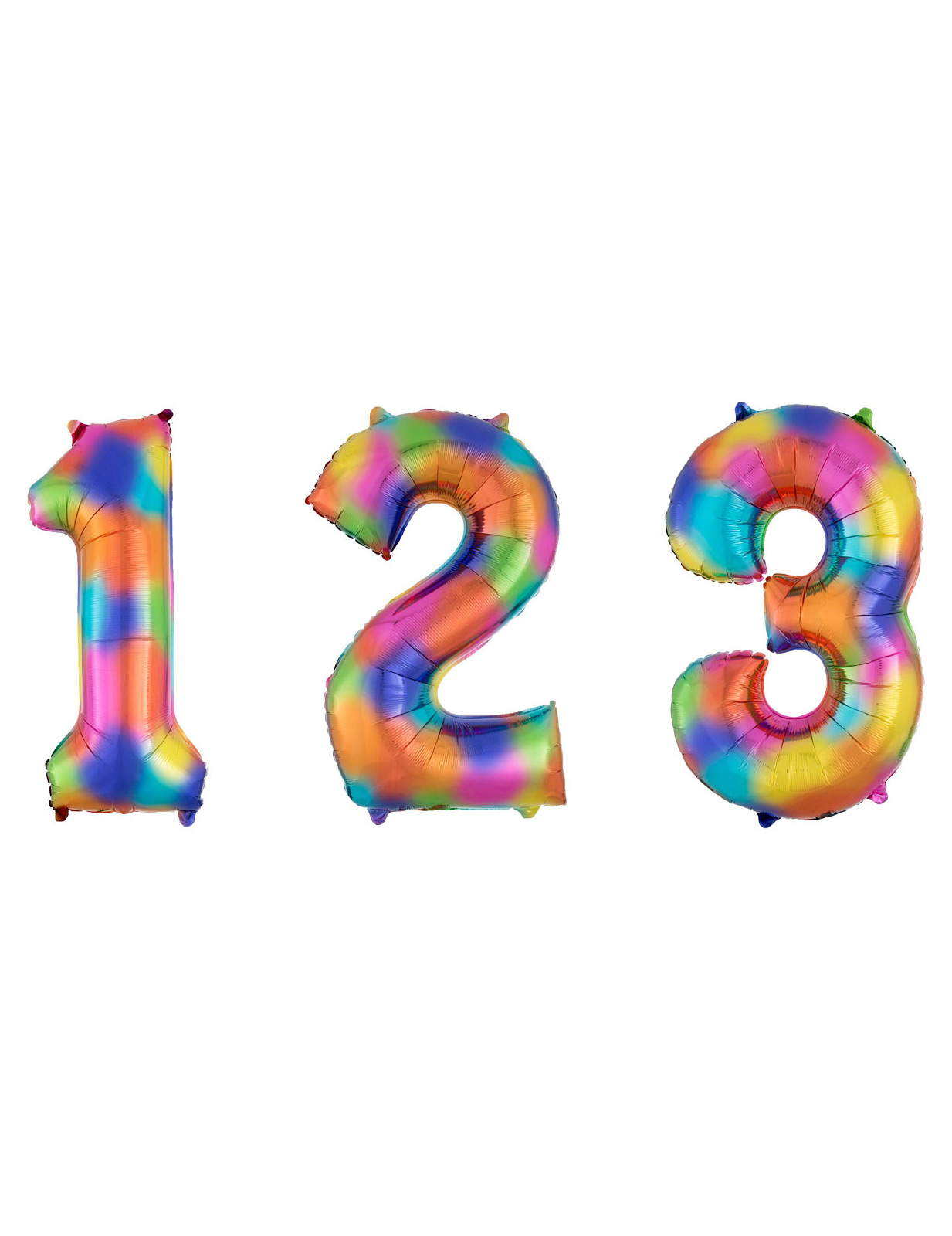 Ballon aluminium chiffre arc-en-ciel 88 cm