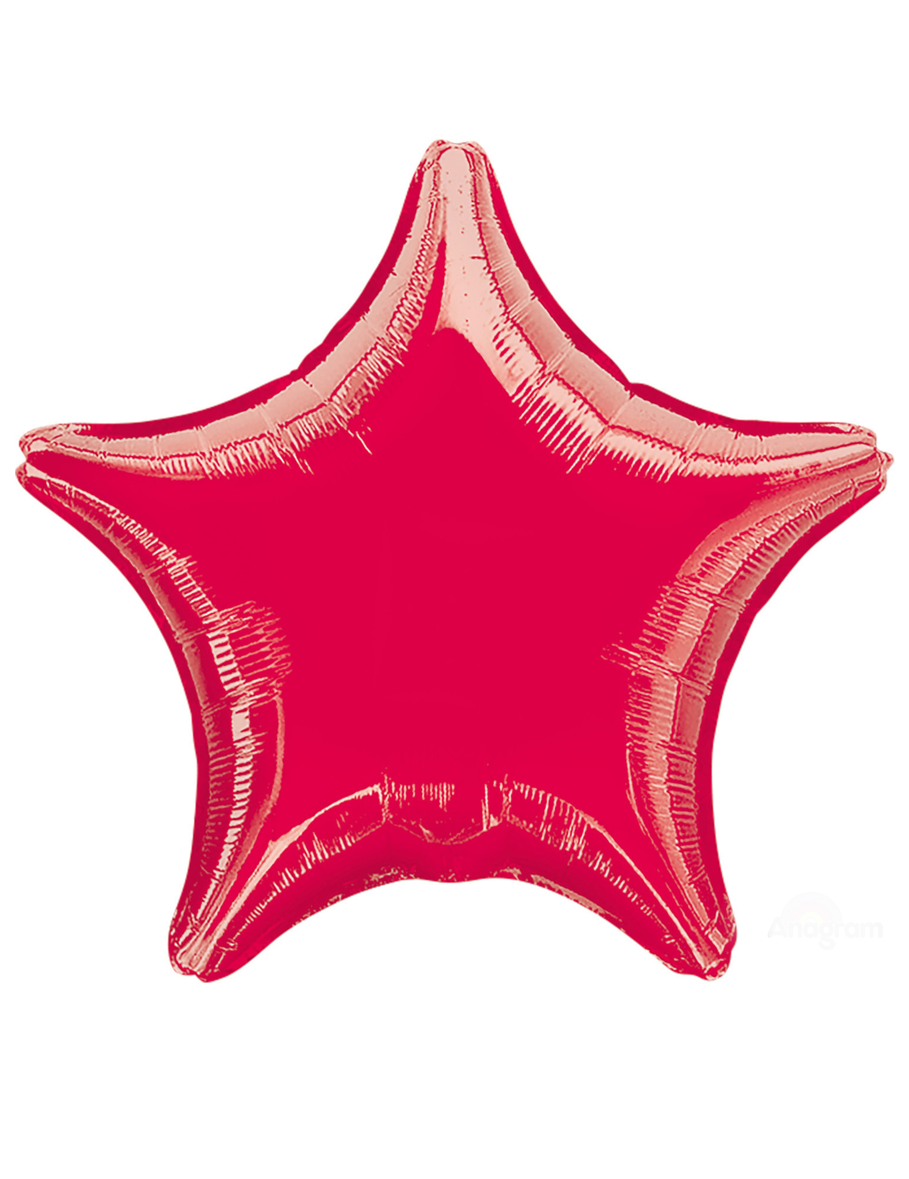Ballon aluminium en forme d'étoile rouge 43 cm