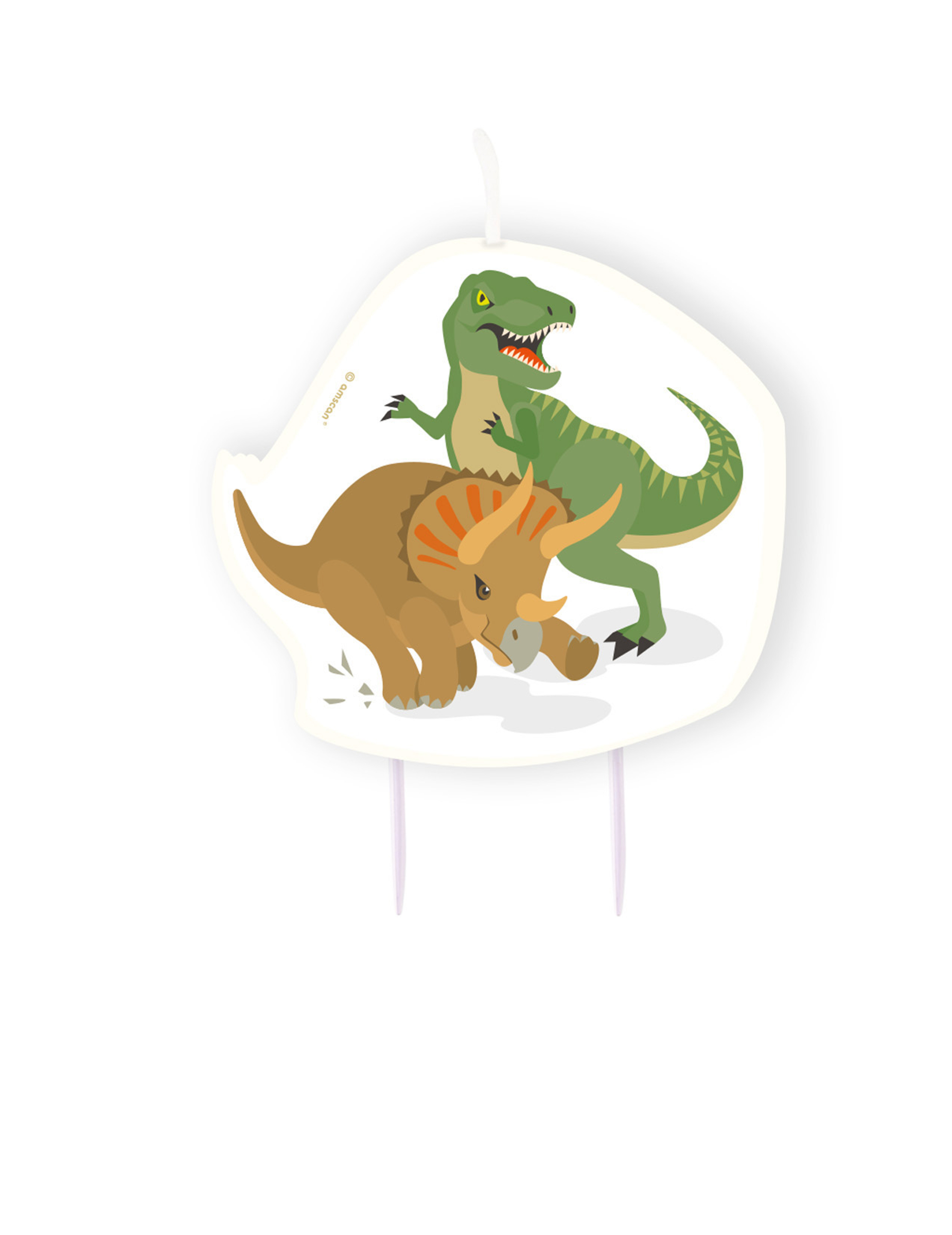 Bougie d'anniversaire grands dinosaures triceratops et t-rex