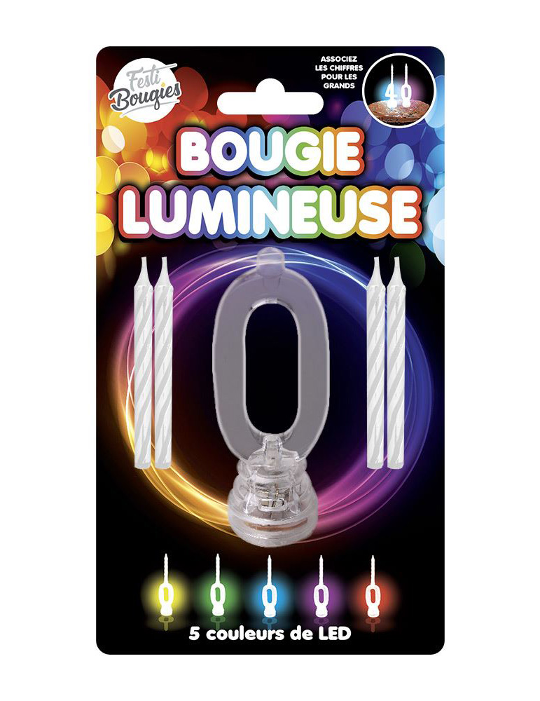 Bougies lumineuses LED chiffre 0
