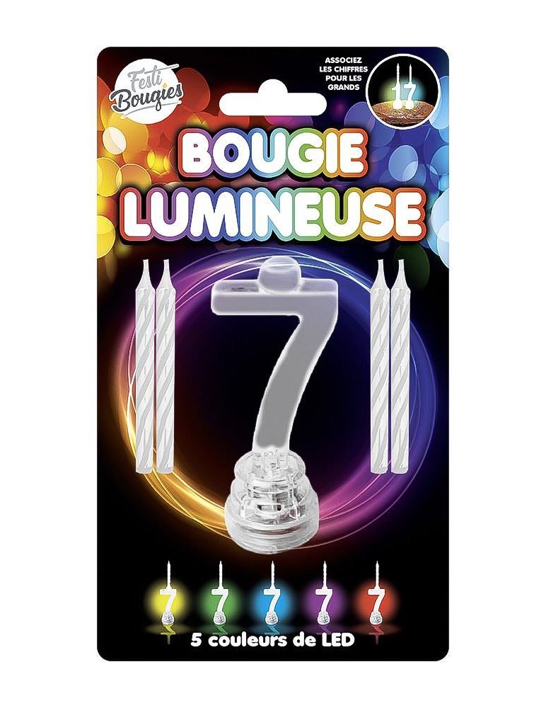 Bougies lumineuses LED chiffre 7