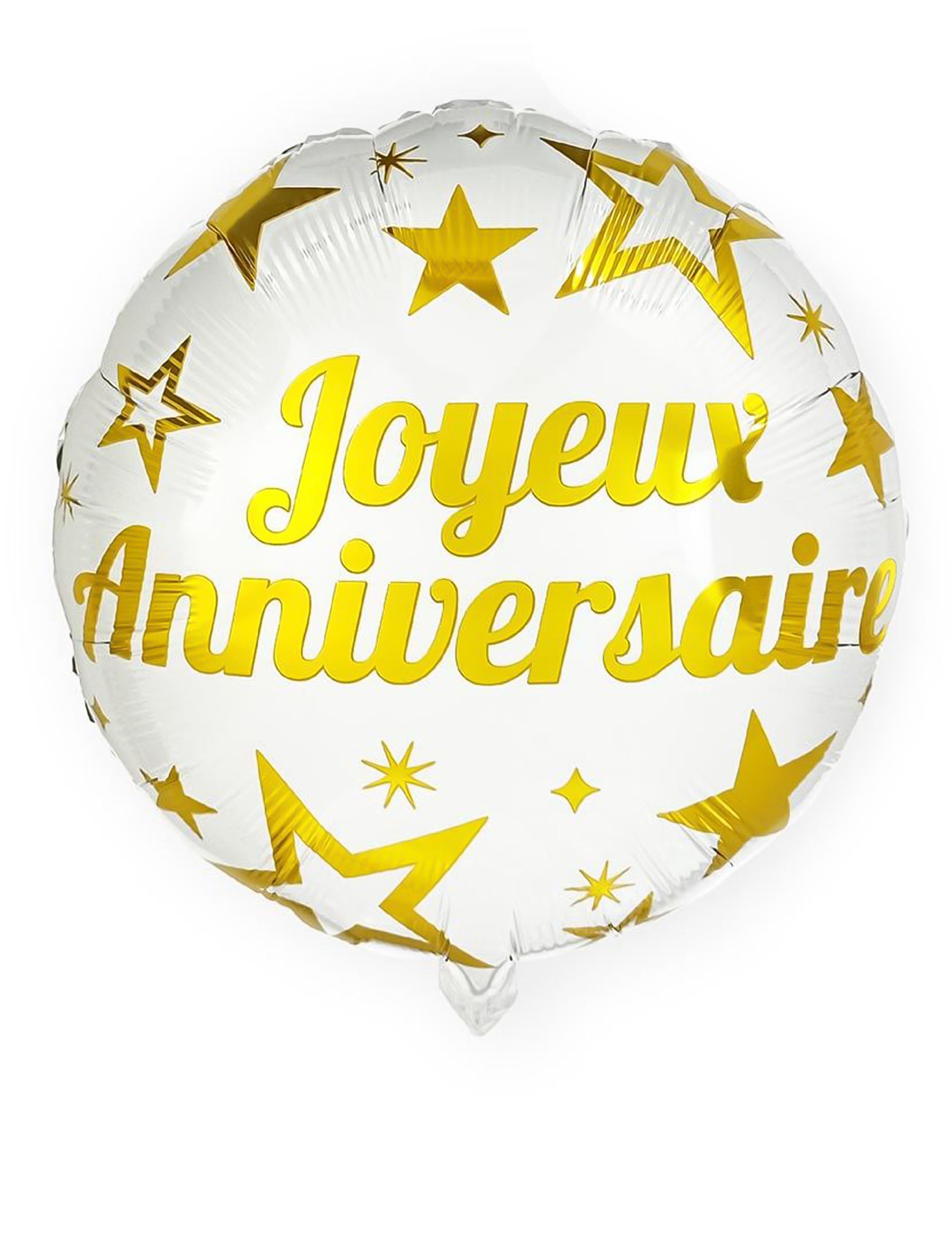 Ballon métal joyeux anniversaire doré 45 cm