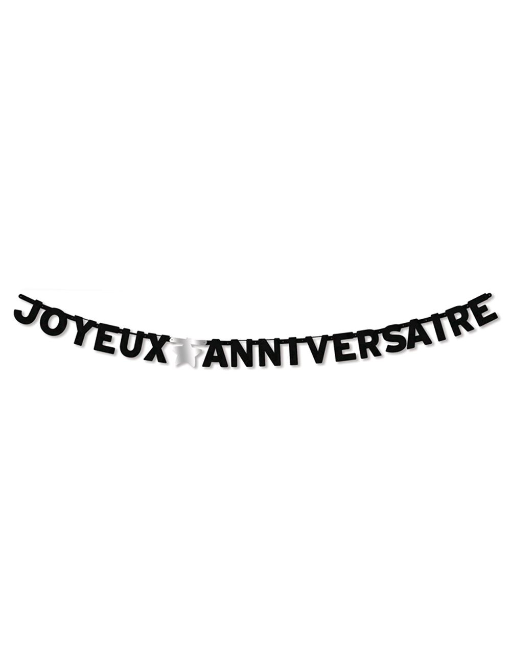 Guirlande Joyeux Anniversaire noire 280 cm