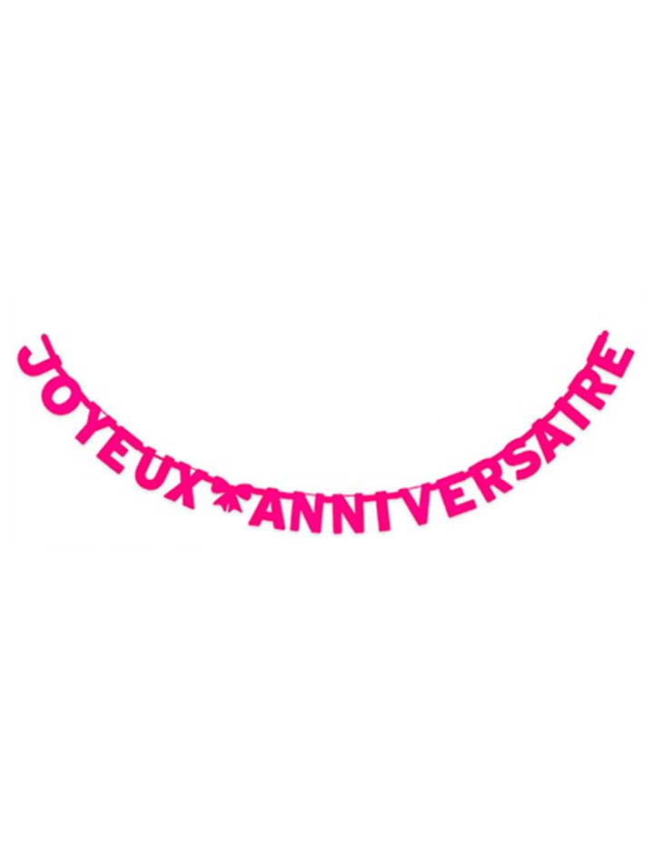 Guirlande Joyeux Anniversaire fuchsia 280 cm