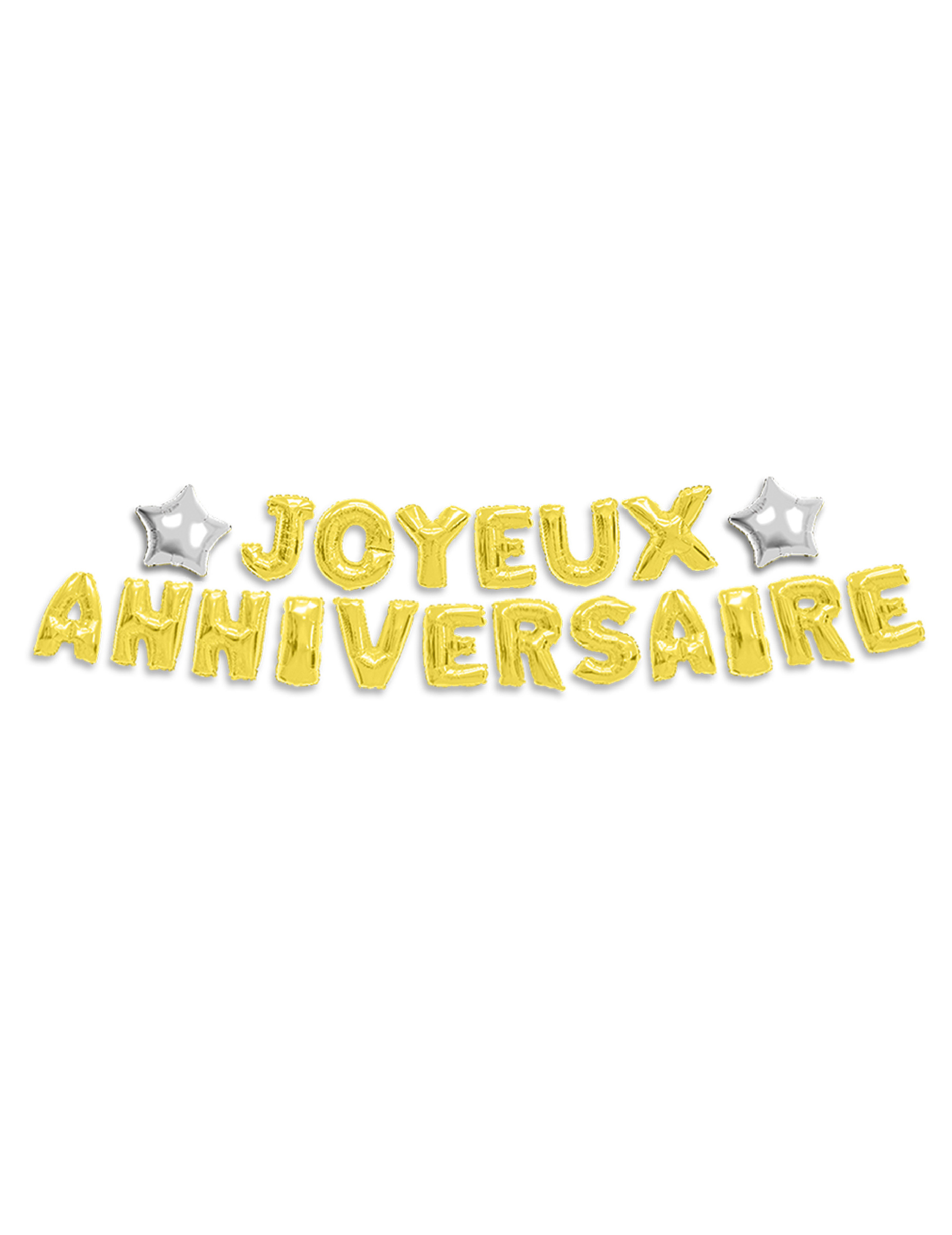 Guirlande ballons lettres Joyeux Anniversaire dorée 6m
