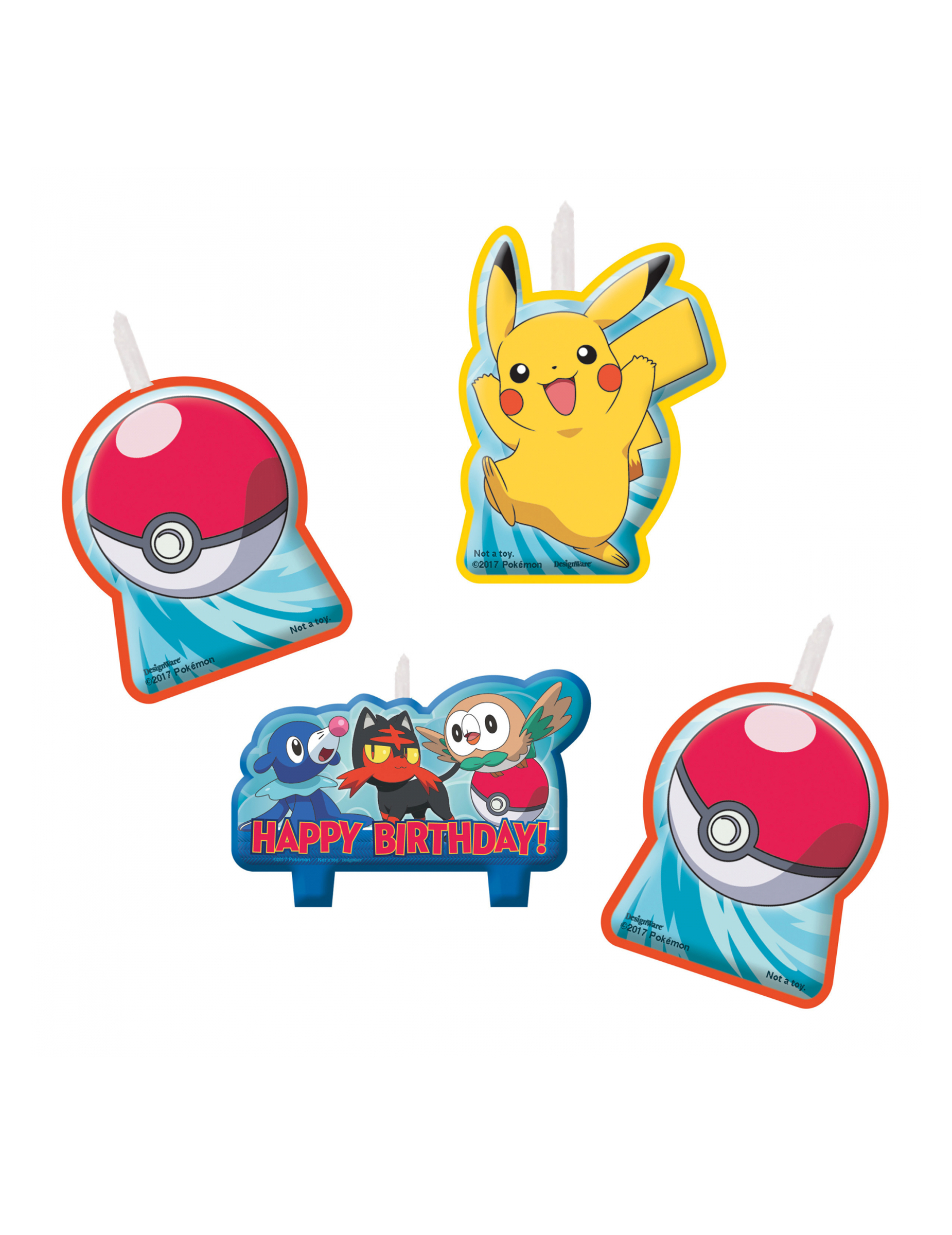 4 Bougies anniversaire Pokémon Core
