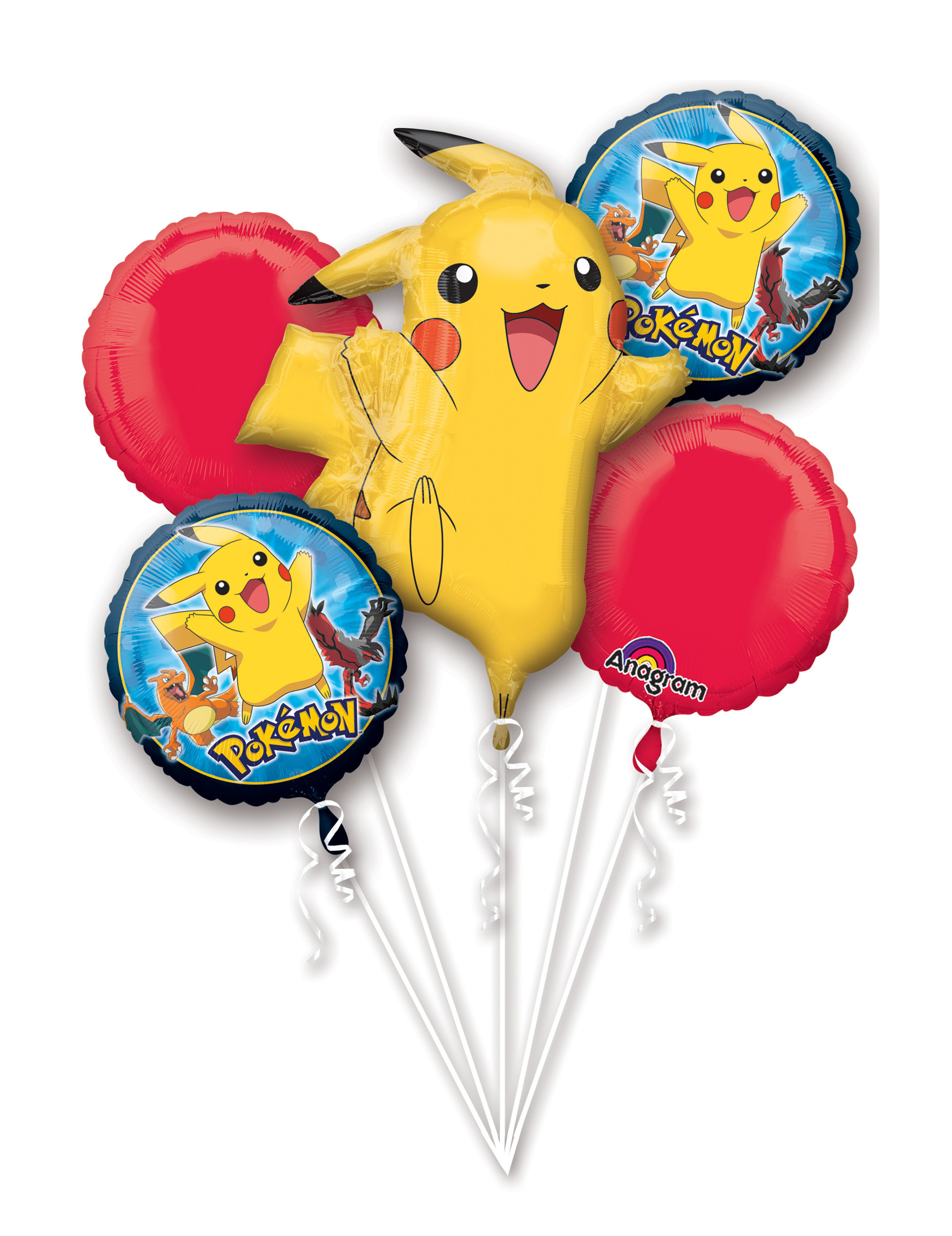 5 Ballons en aluminium Pokémon