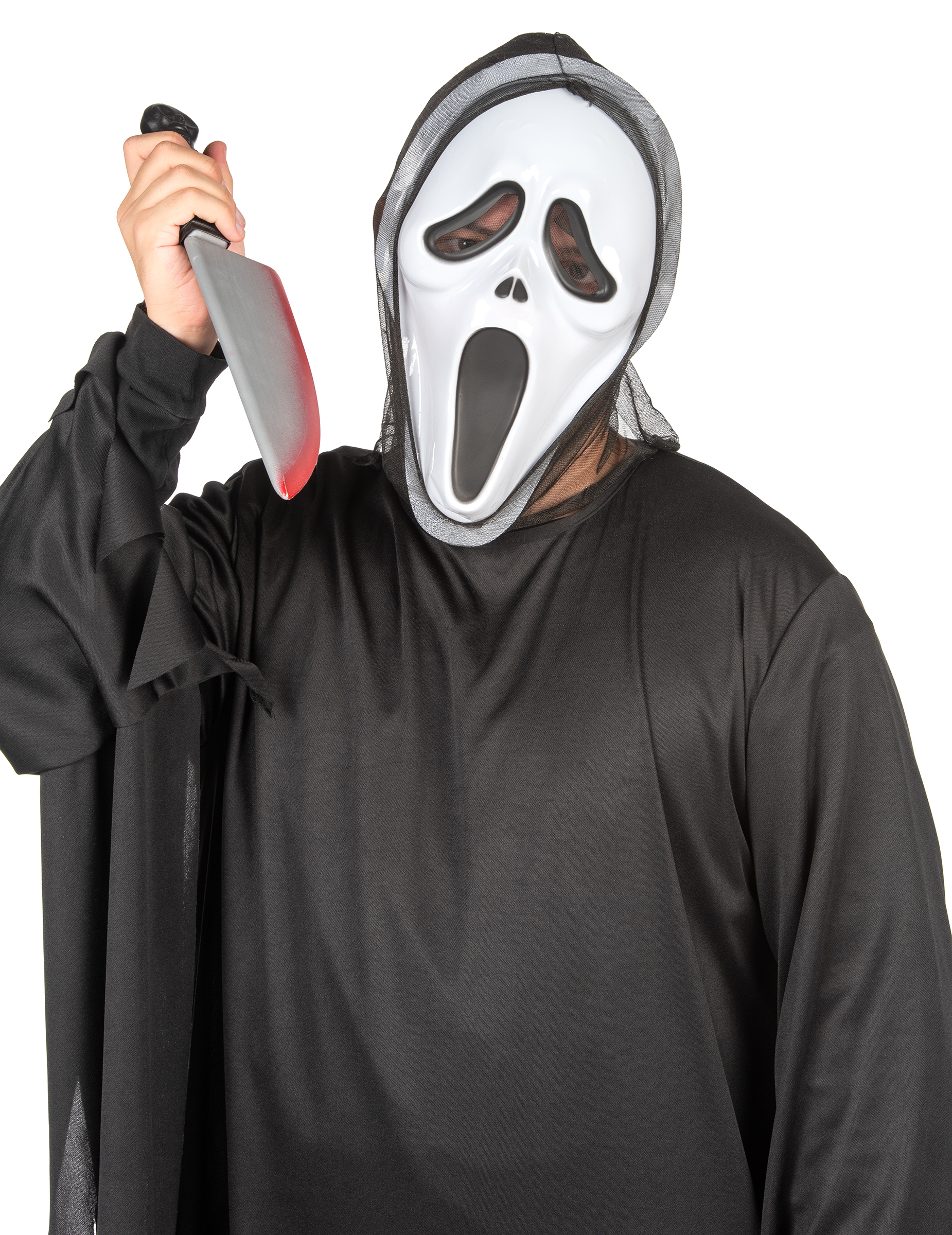 Masque noir et blanc en plastique tueur psycopathe adulte