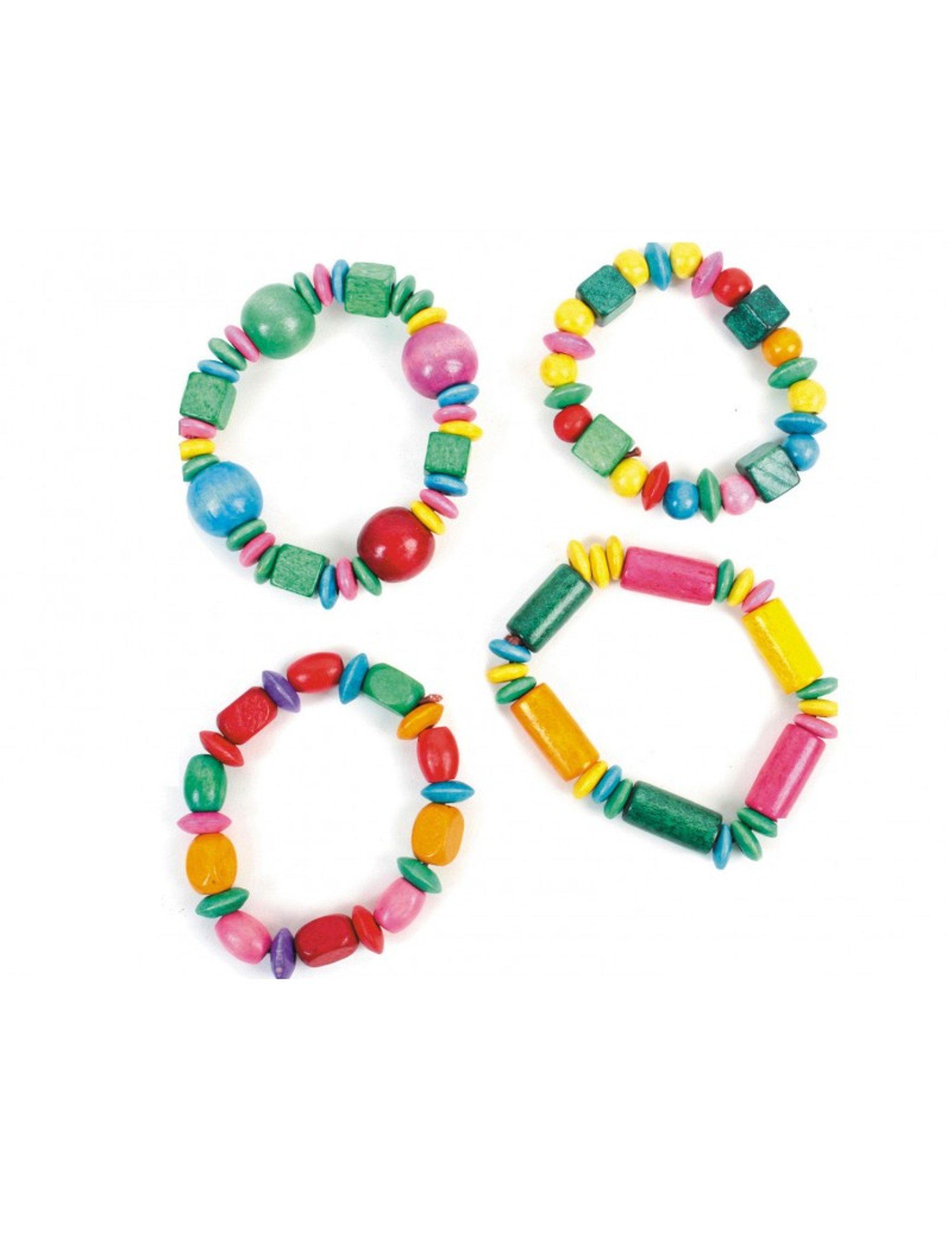 Accessoire pinata bracelet en bois multicolore 16 cm