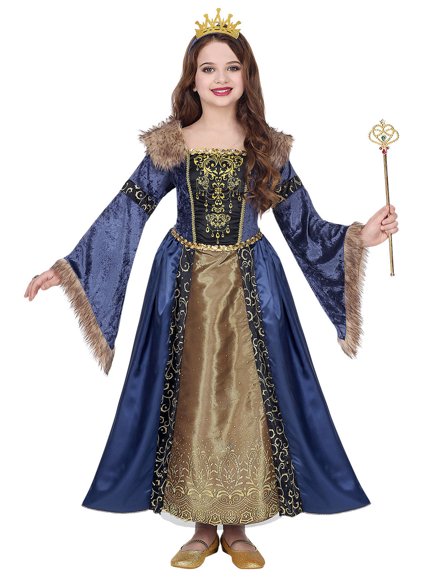 Déguisement reine médiévale hivernale fille