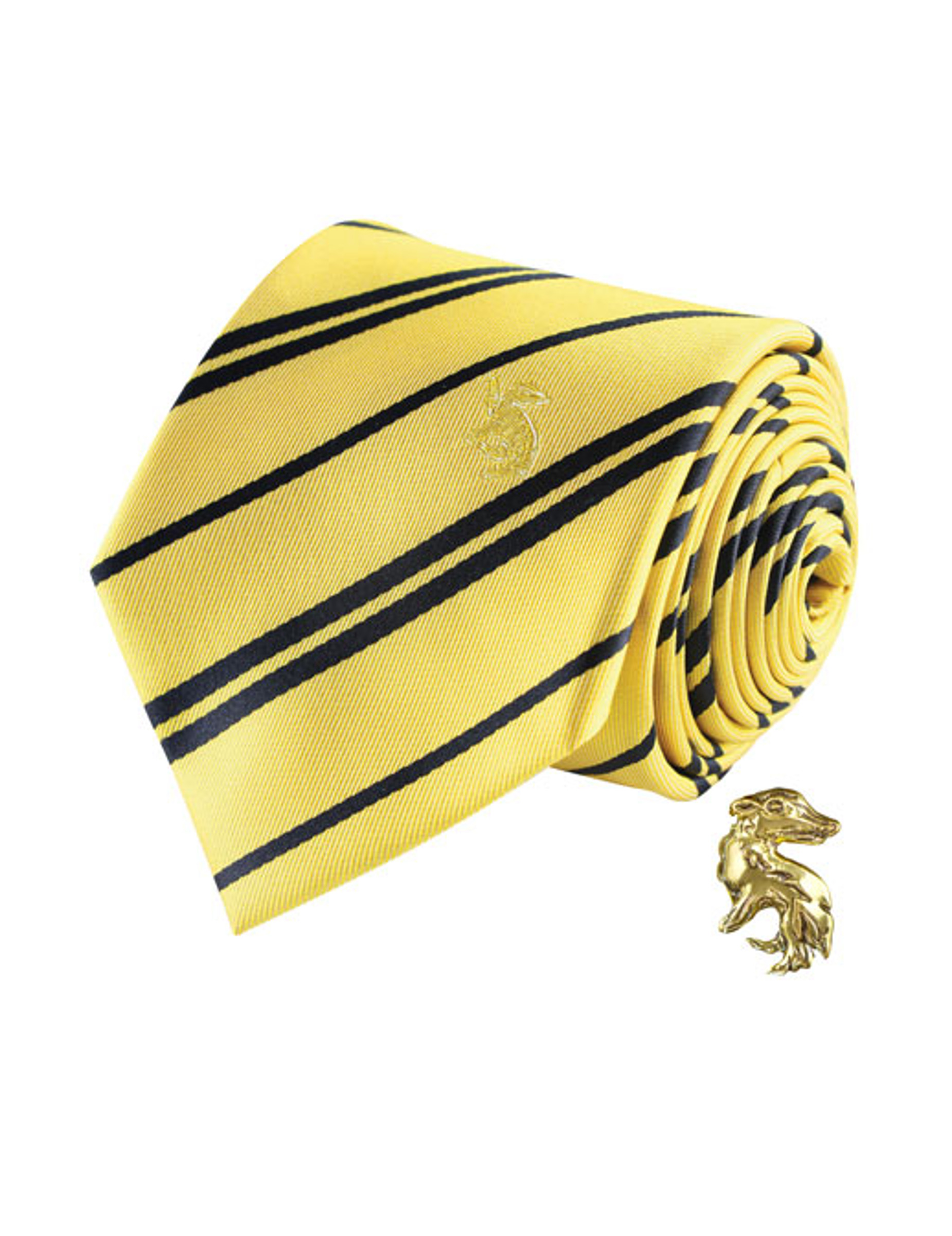 Réplique cravate deluxe avec pin's Poufsouffle Harry Potter