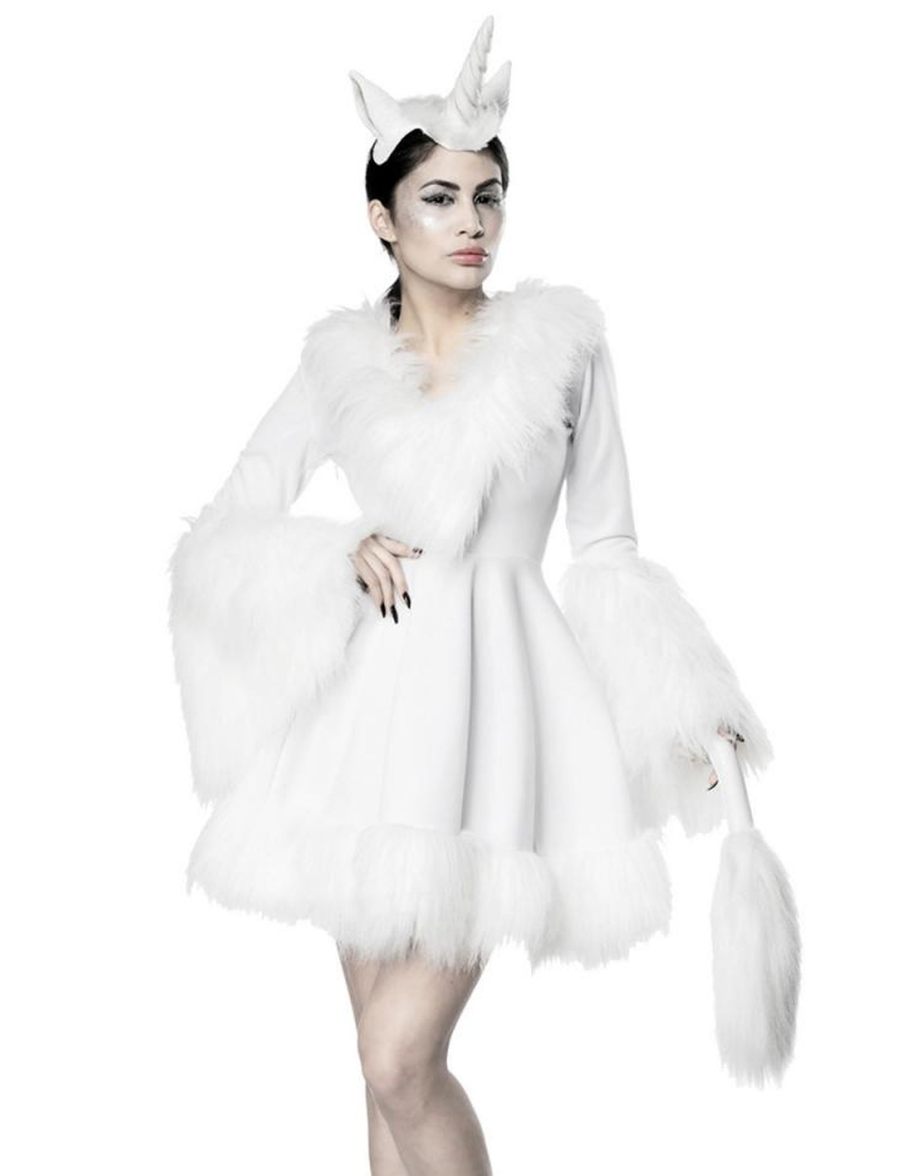 Déguisement robe licorne blanche sexy femme