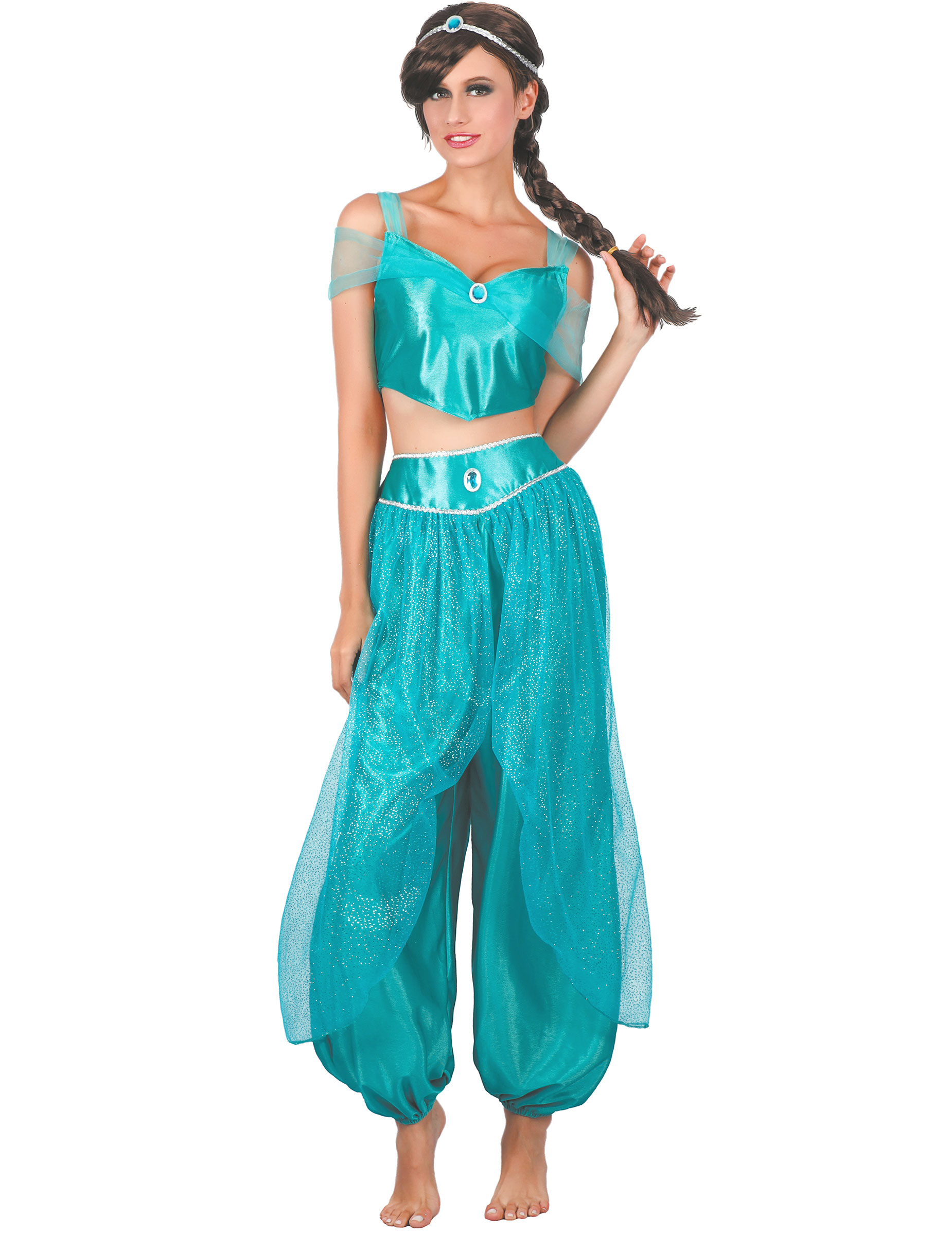 Déguisement princesse arabe bleu femme