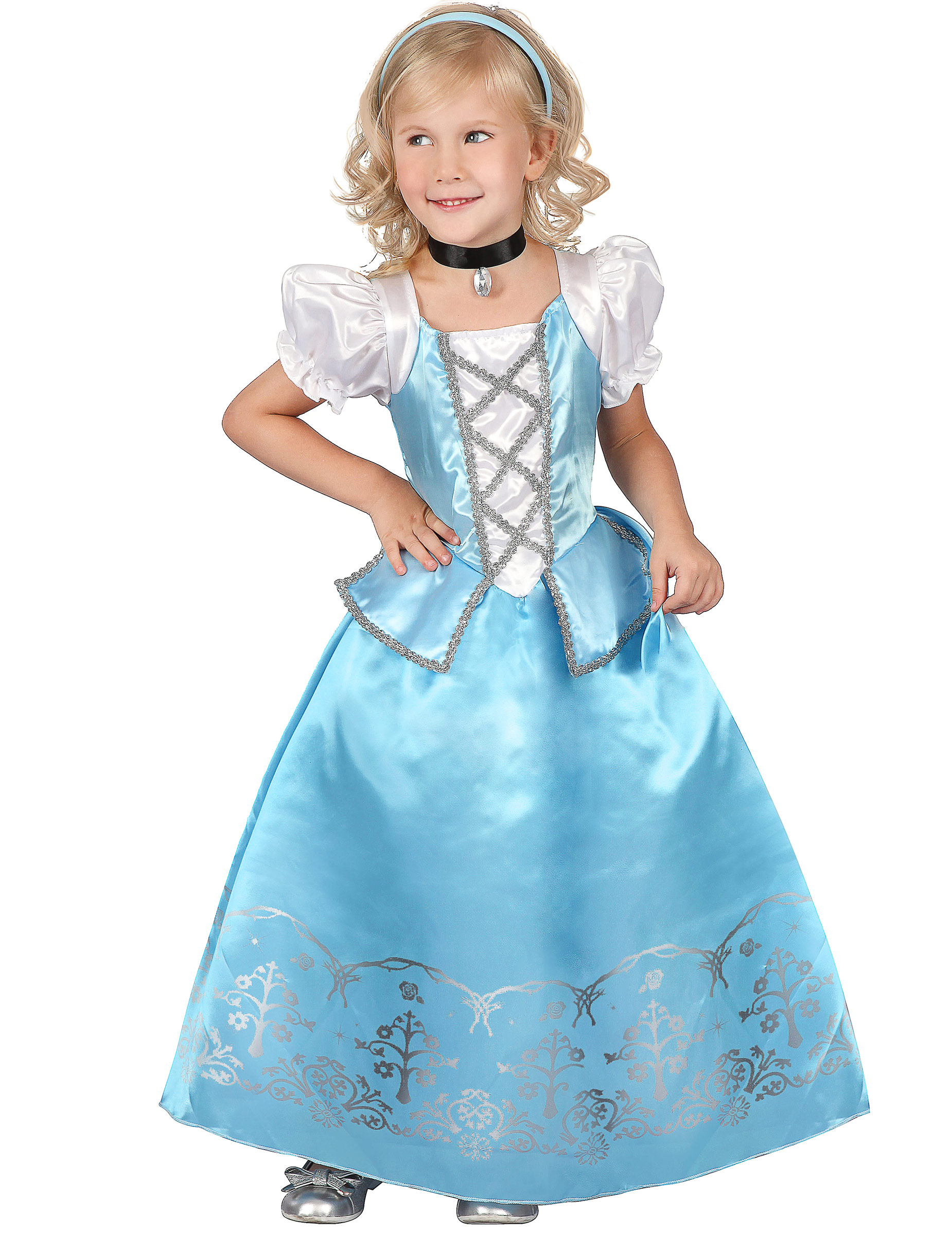Déguisement princesse bleue et blanche fille