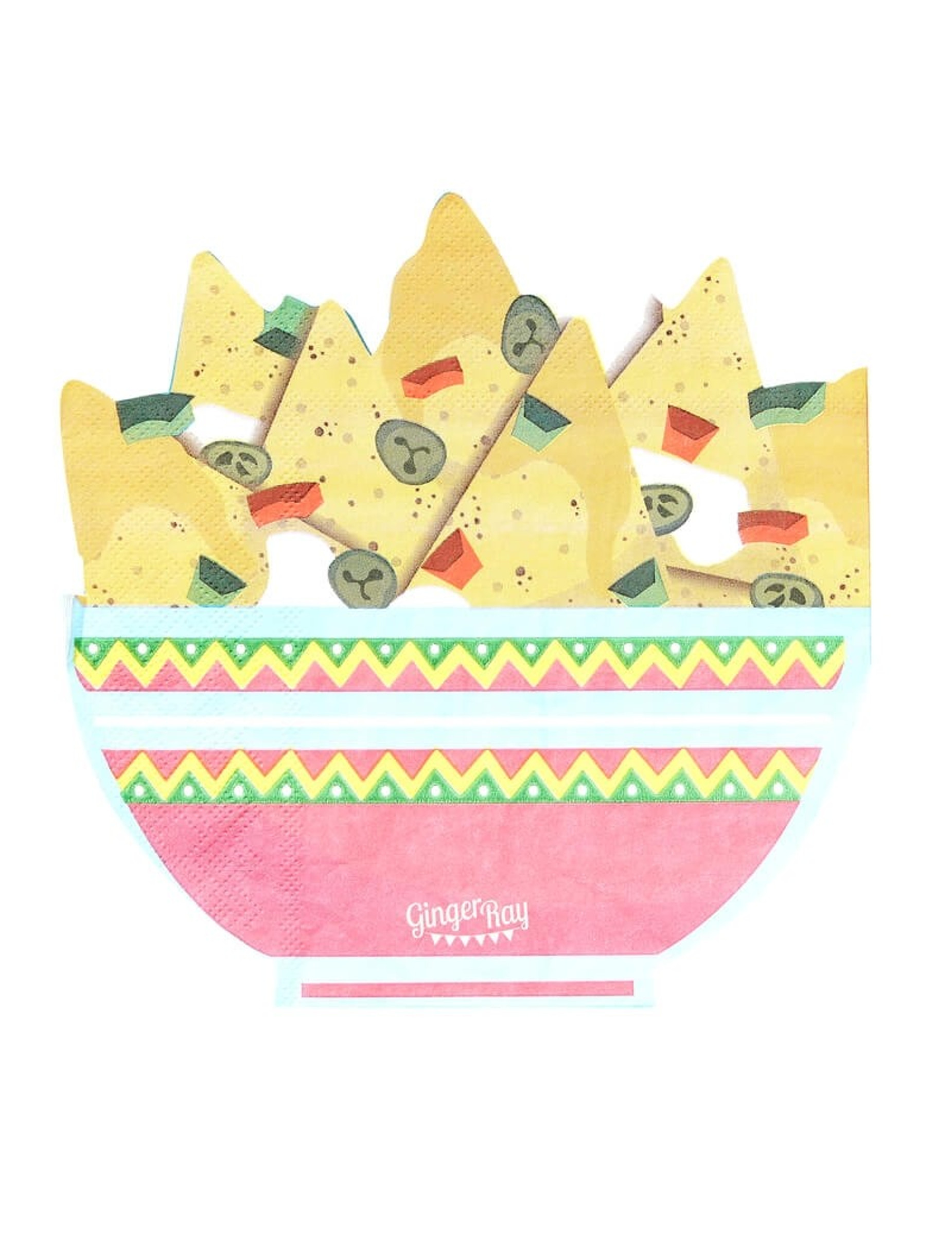 16 Serviettes en papier nachos 33 cm
