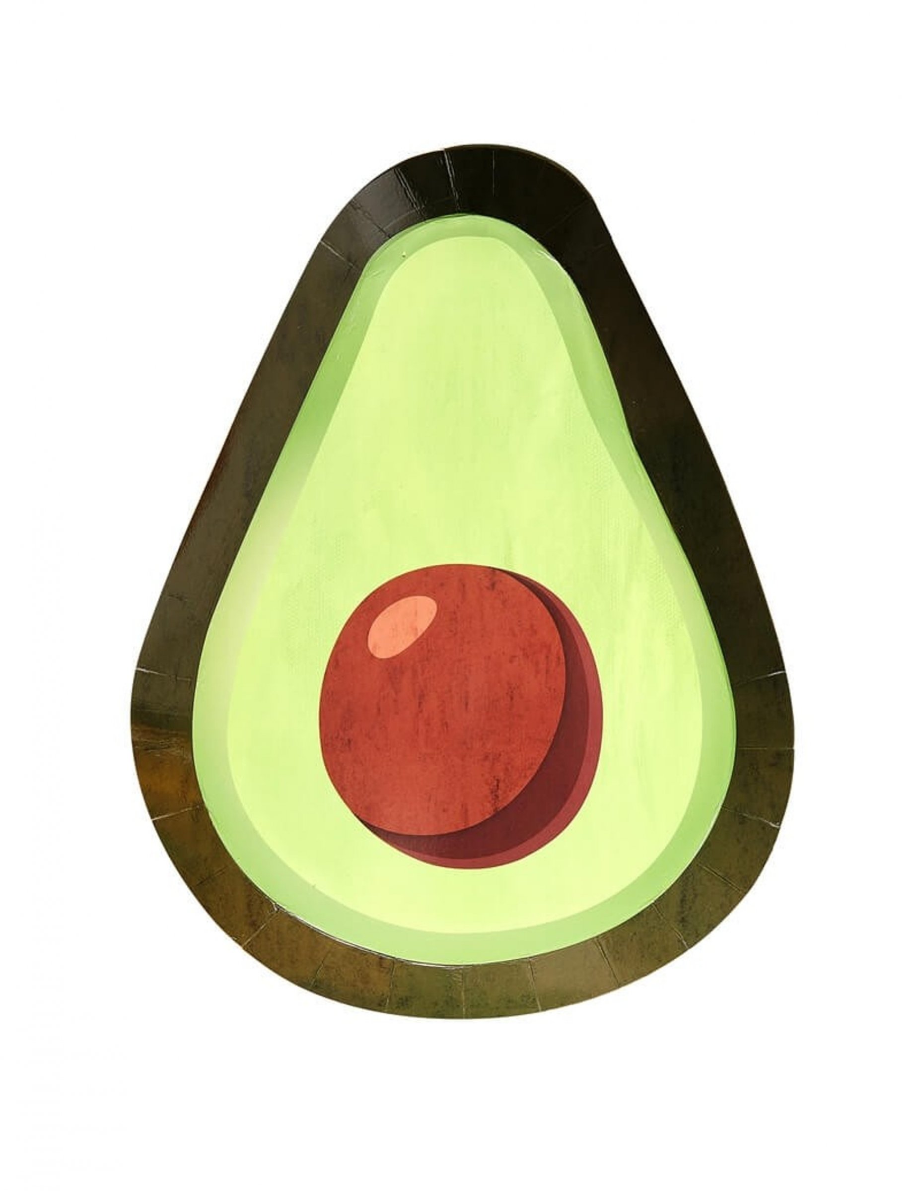 8 Assiettes en carton forme avocat vert 25 cm