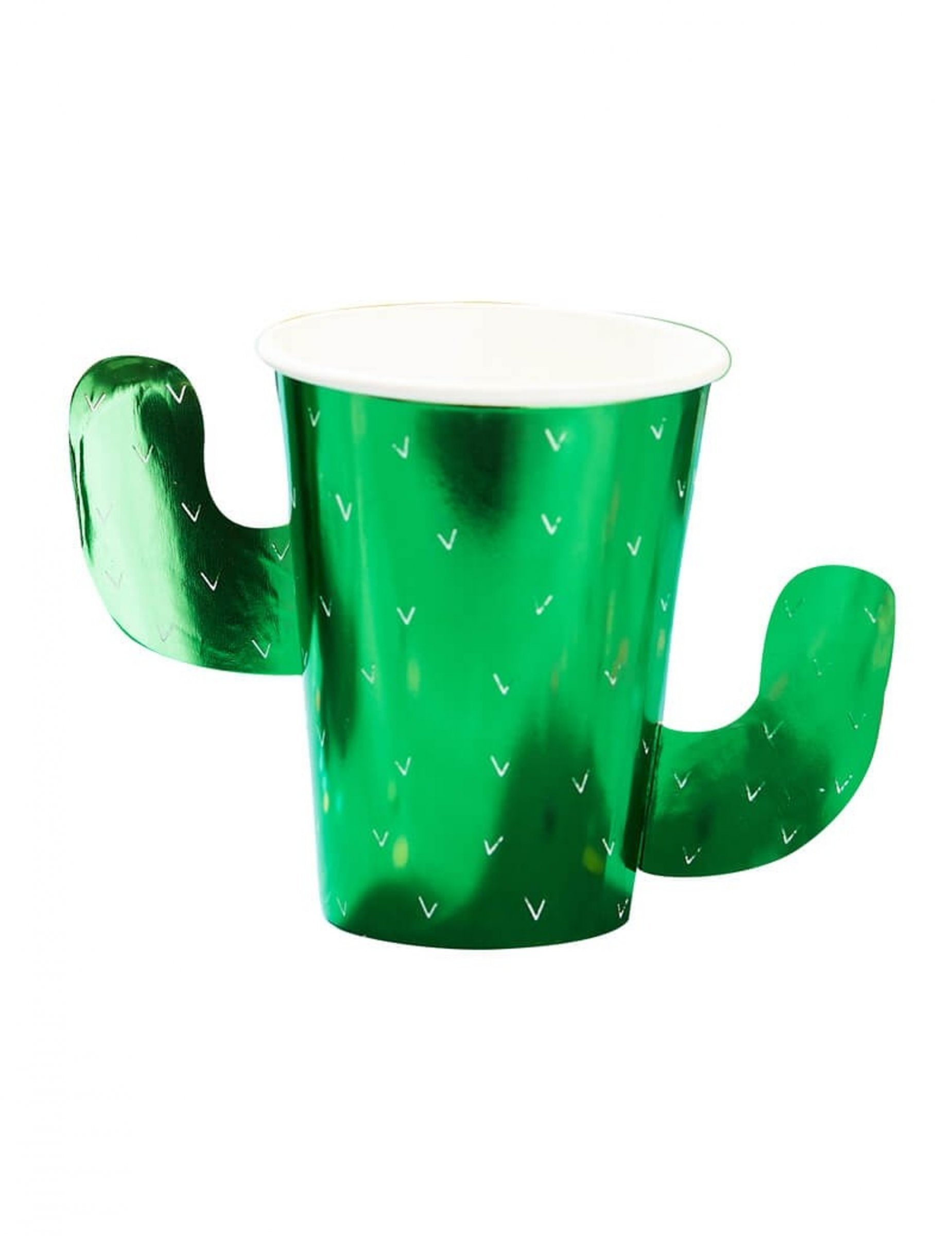 8 Gobelets en carton forme cactus verts 266 ml