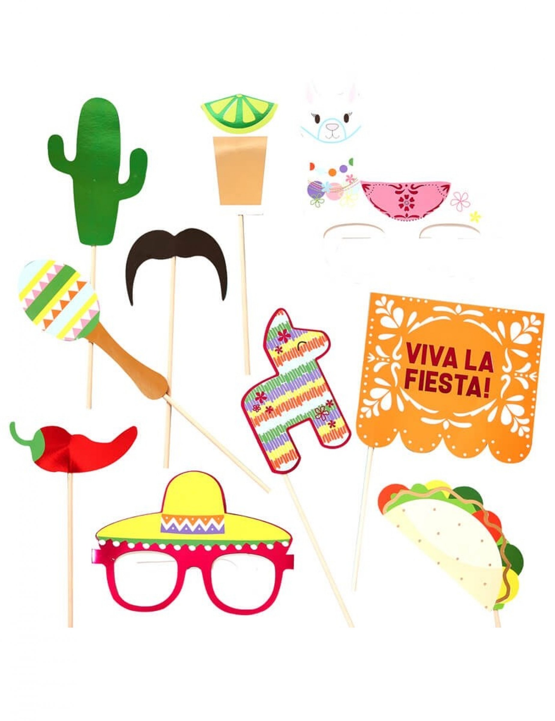 Kit photobooth fiesta mexicaine 10 accessoires