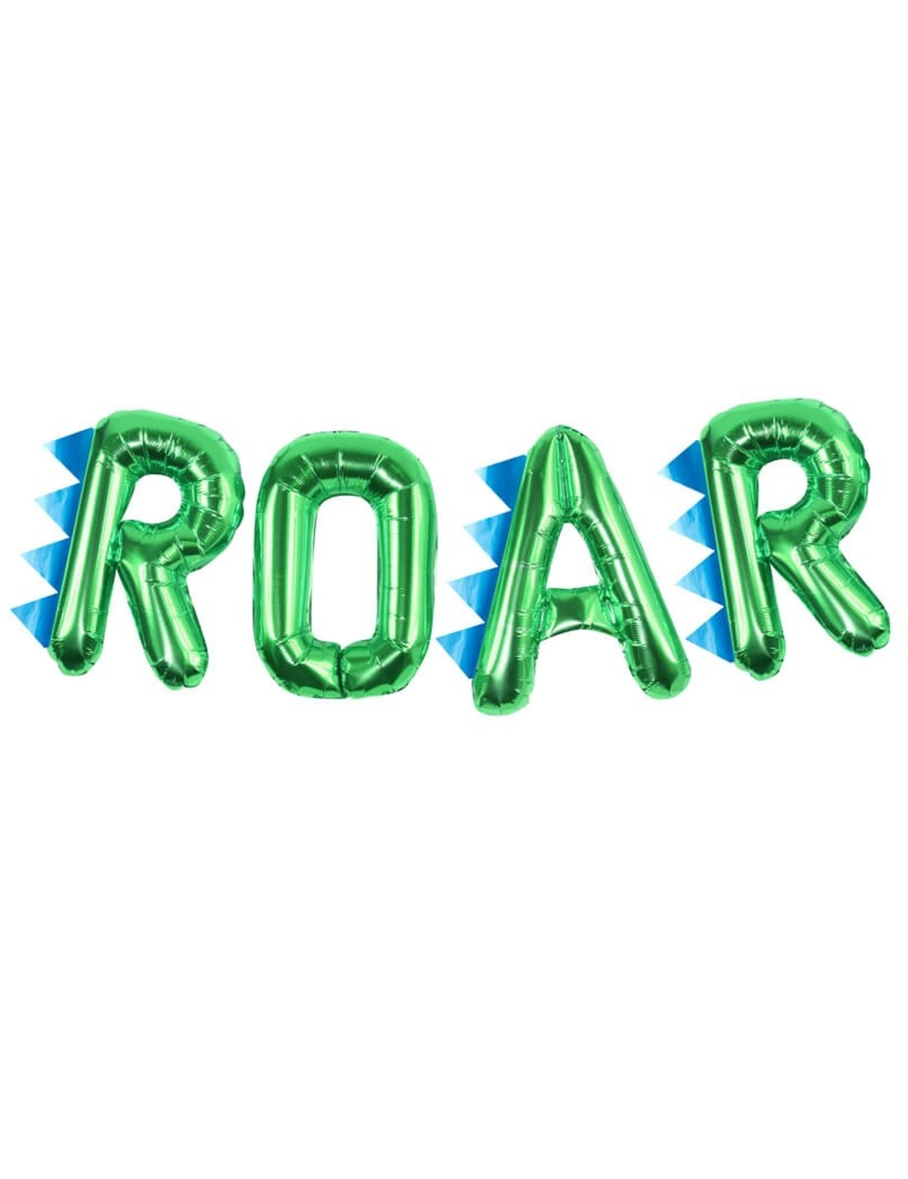 Ballons aluminium lettres ROAR vert métallisé 40 cm