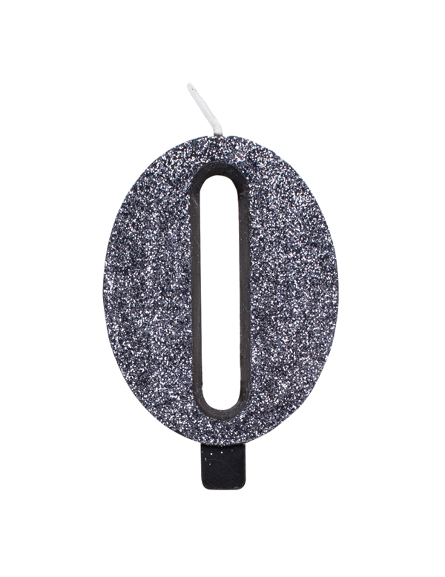 Bougie anniversaire chiffre noire pailletée 9,5 cm